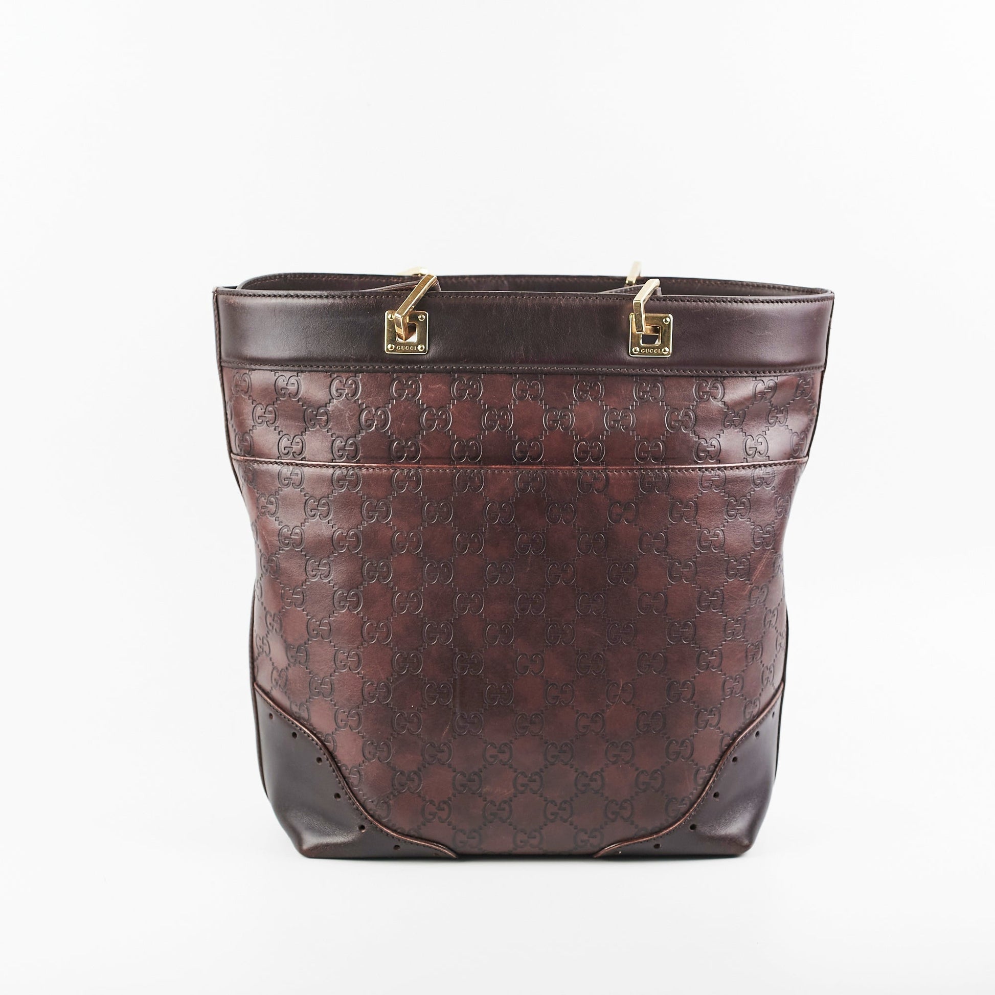 Gucci ssima Tote Bag Monogram Brown