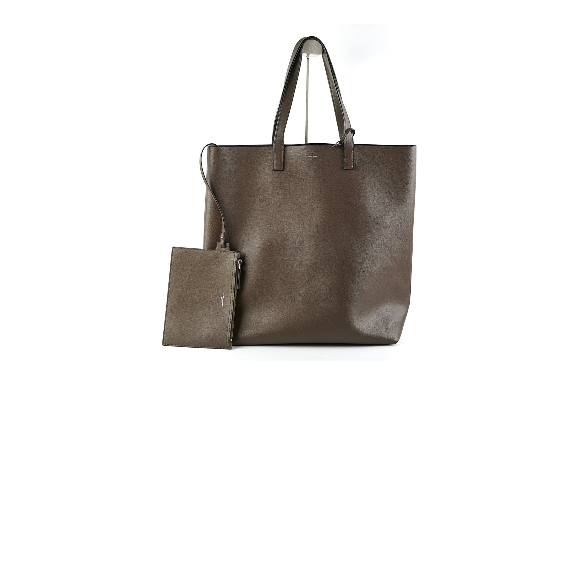 YSL Saint Laurent Olive Grey Tote Green Gray Tote Bag