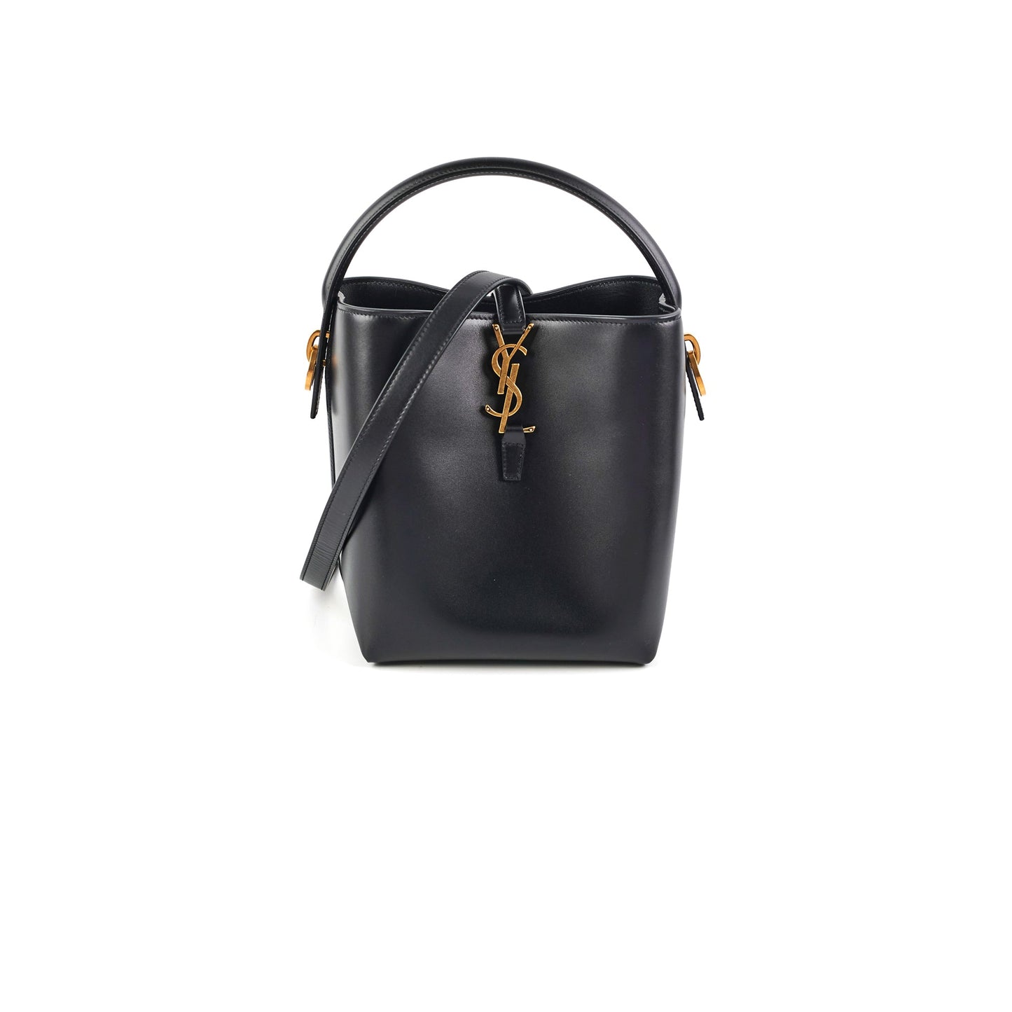 YSL Saint Laurent 17377 Saint Laurent 37 Small Black Bucket Bag