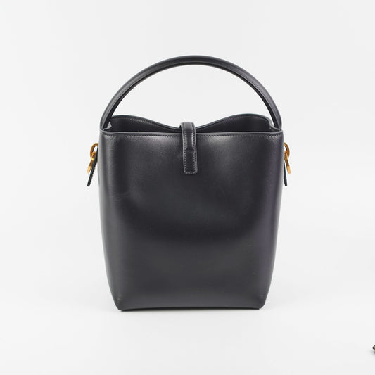 YSL Saint Laurent 17377 Saint Laurent 37 Small Black Bucket Bag