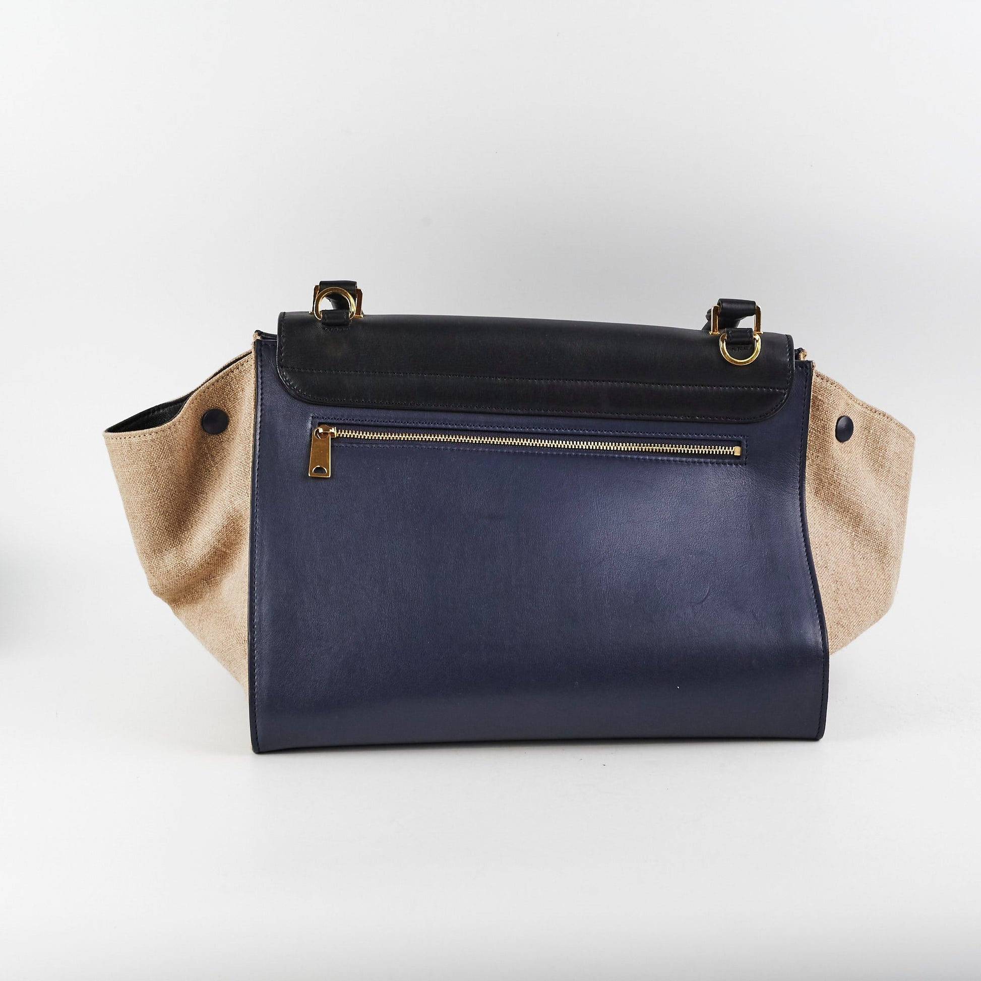 Luxury Trapeze Navy Handbag Black Medium Travel Bag