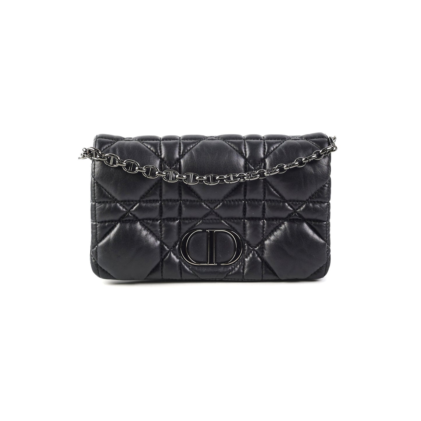 Dior Caro Macrocannage So Handbag Black Mini Travel Bag