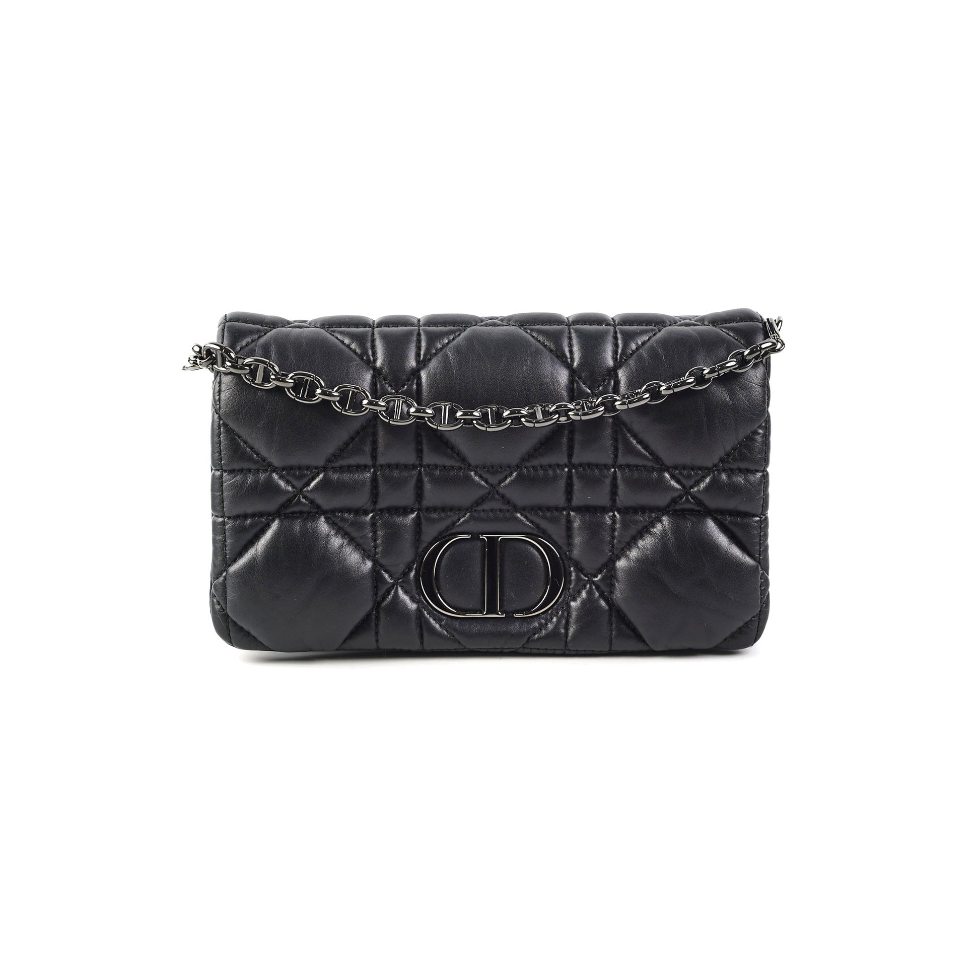 Dior Caro Macrocannage So Handbag Black Mini Travel Bag