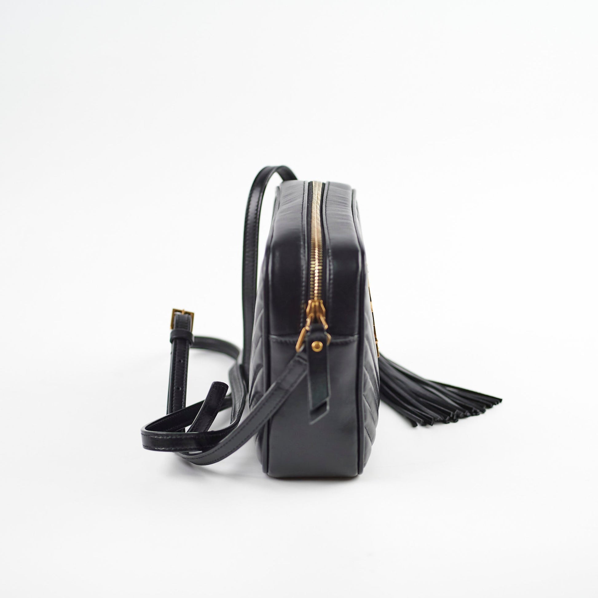YSL Saint Laurent Lou Camera Crossbody Bag Black