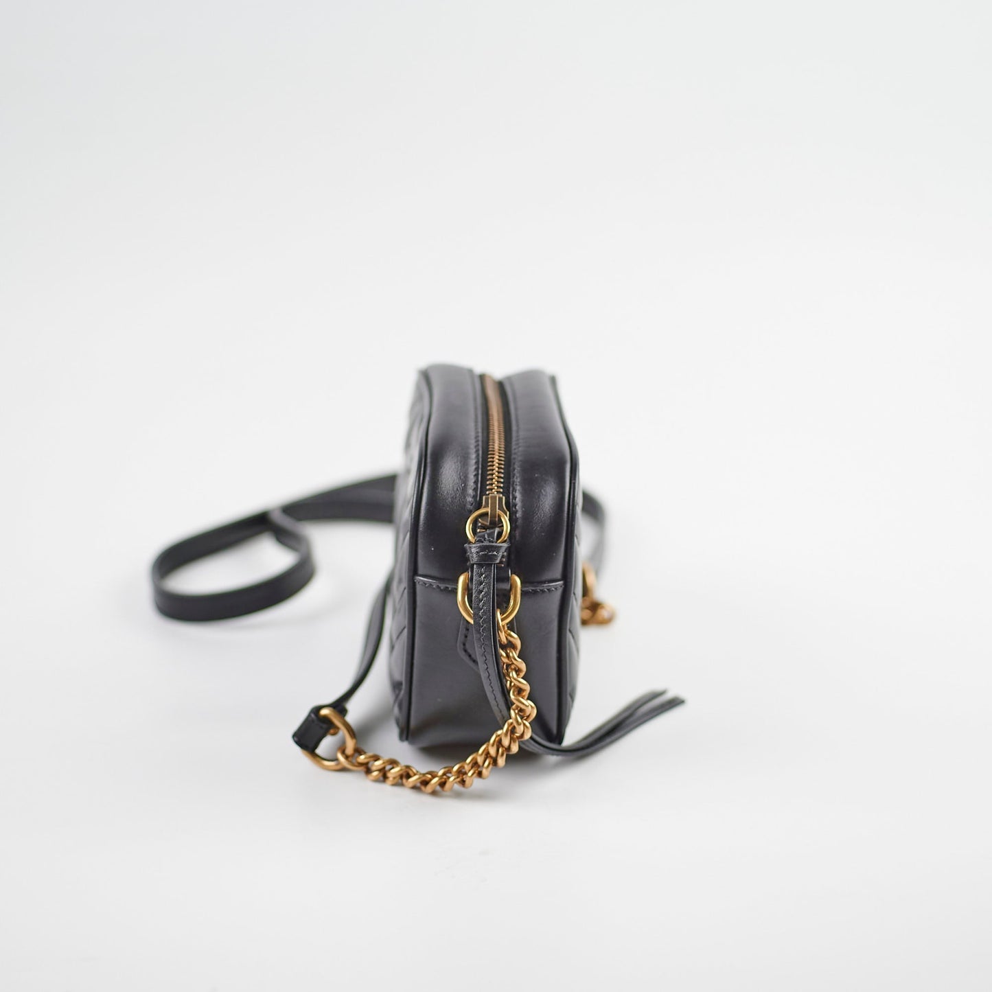 Gucci Marmont Matelass Bag In Leather Black Crossbody Bag