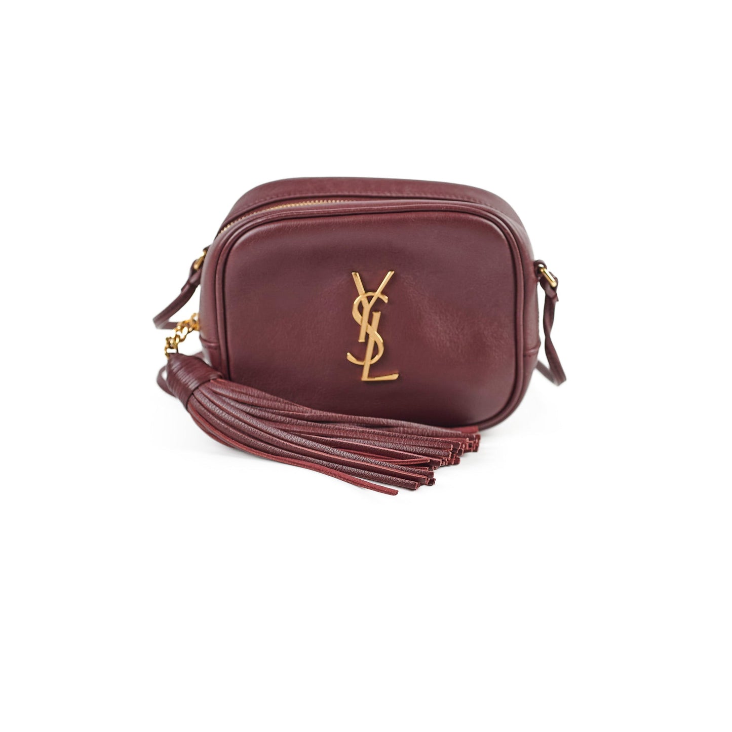 YSL Saint Laurent Lou Camera Burgundy Crossbody Bag Leather Mini