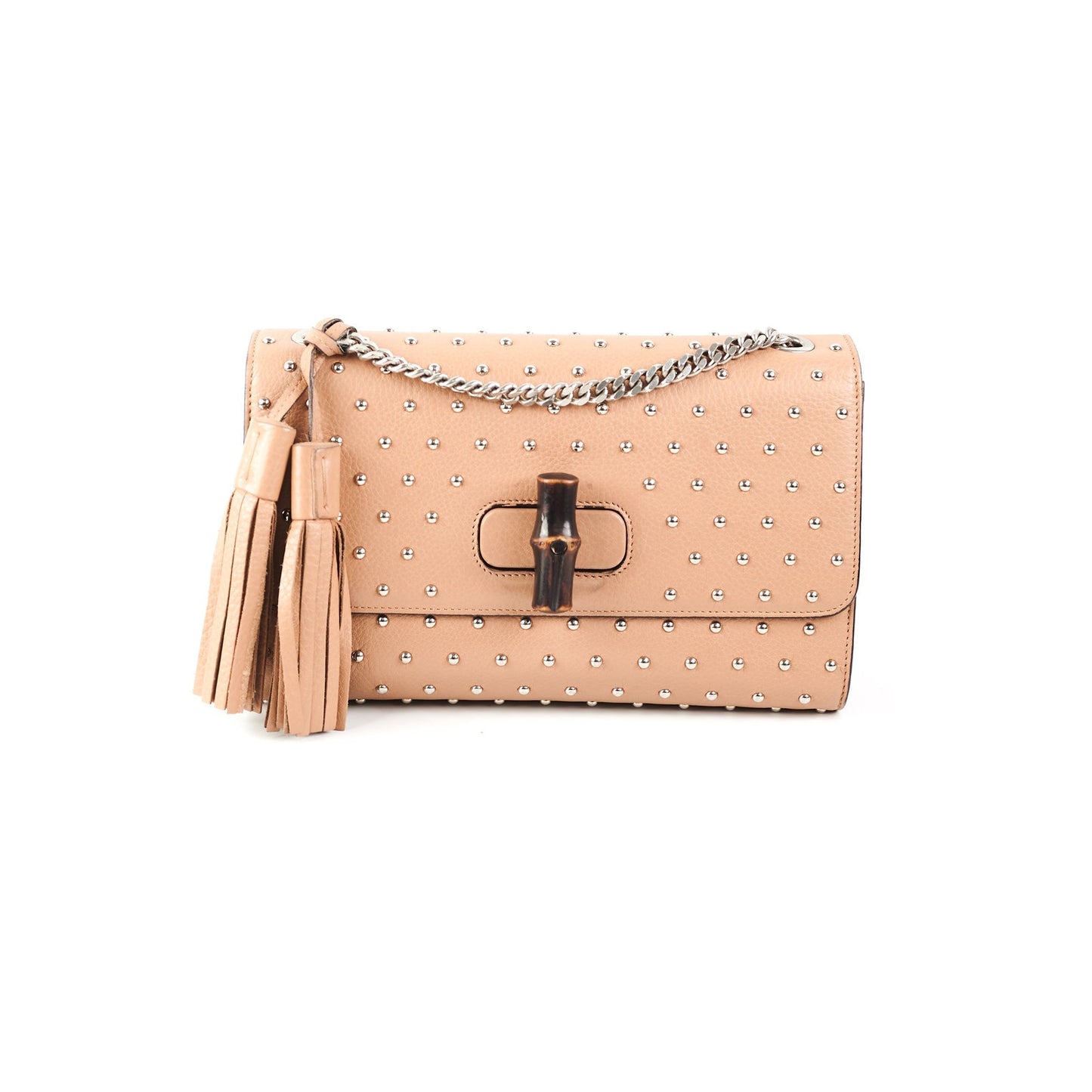 Gucci Studded Miss Bamboo Bag Beige Travel Bag