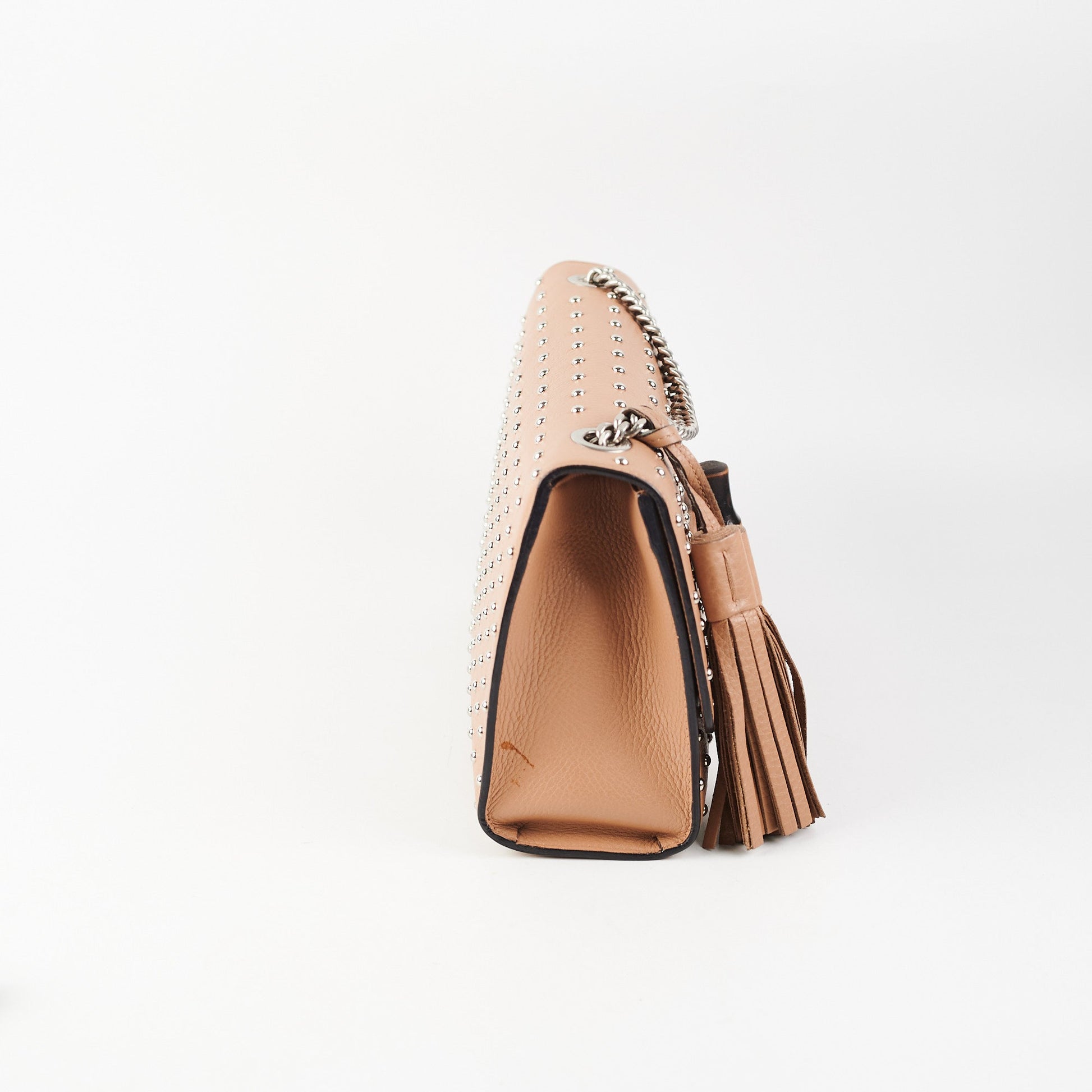 Gucci Studded Miss Bamboo Bag Beige Travel Bag