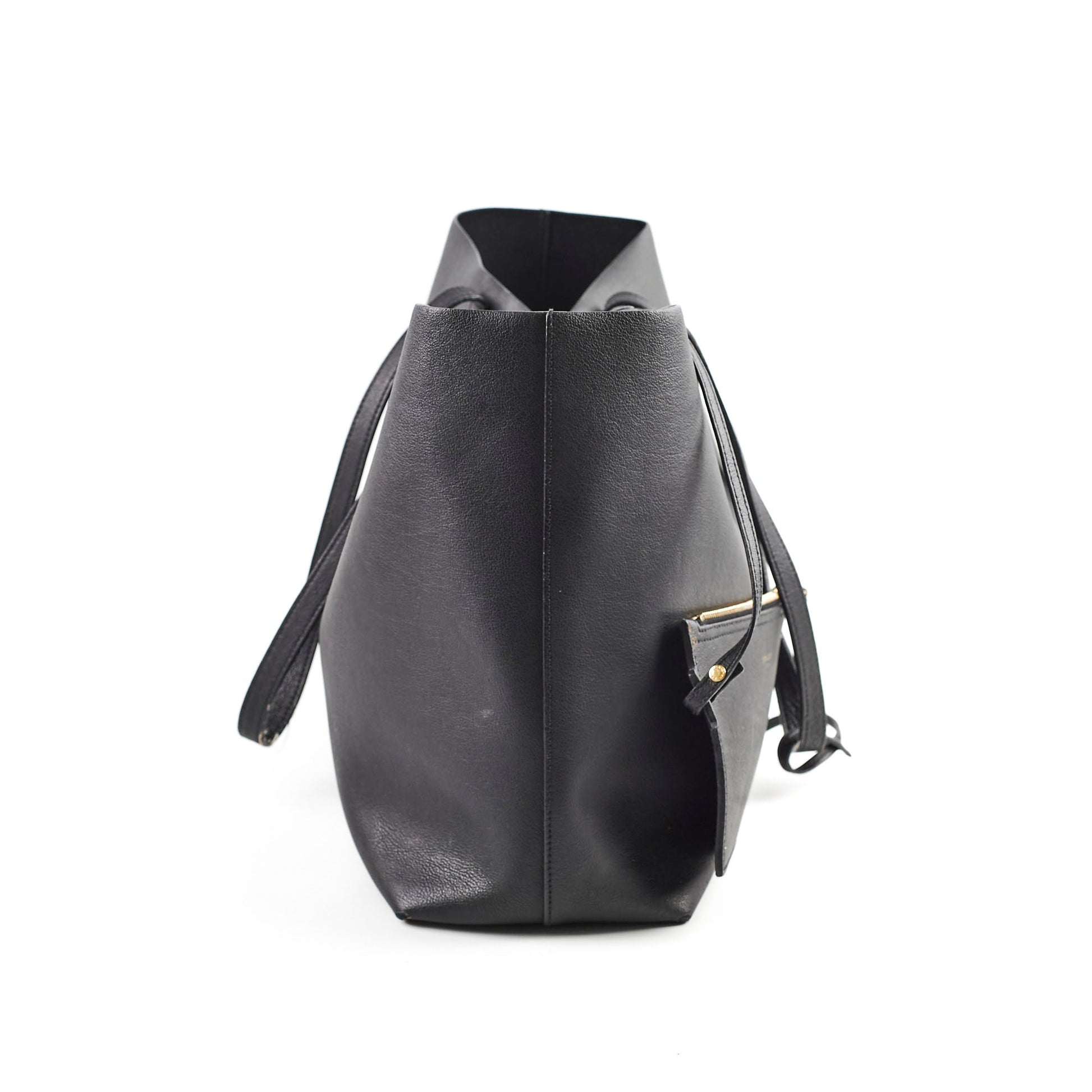 YSL Saint Laurent Tote Leather Black Shoulder Bag