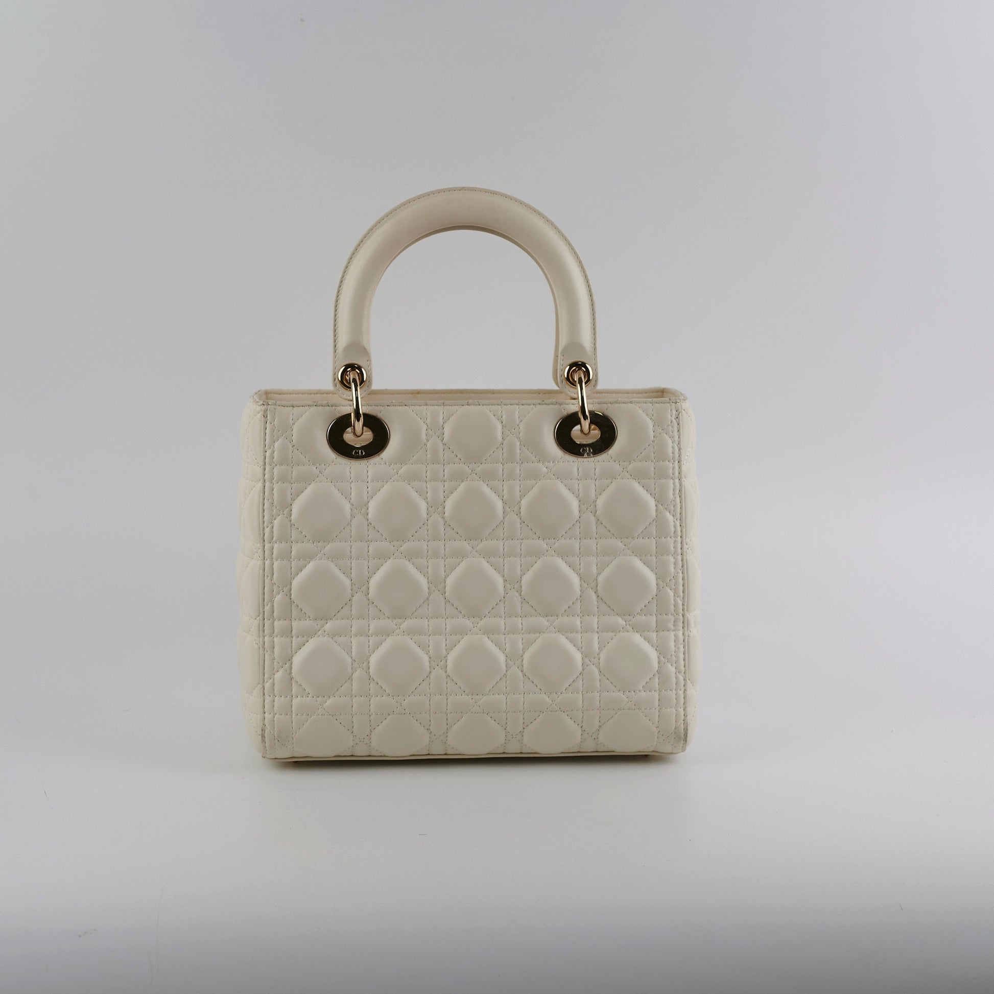 Dior Christian Lady Crossbody Bag White Medium