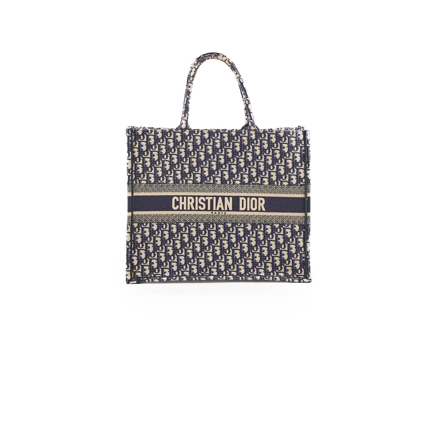 Dior Christian Book Tote Oblique Navy Large Tote Bag
