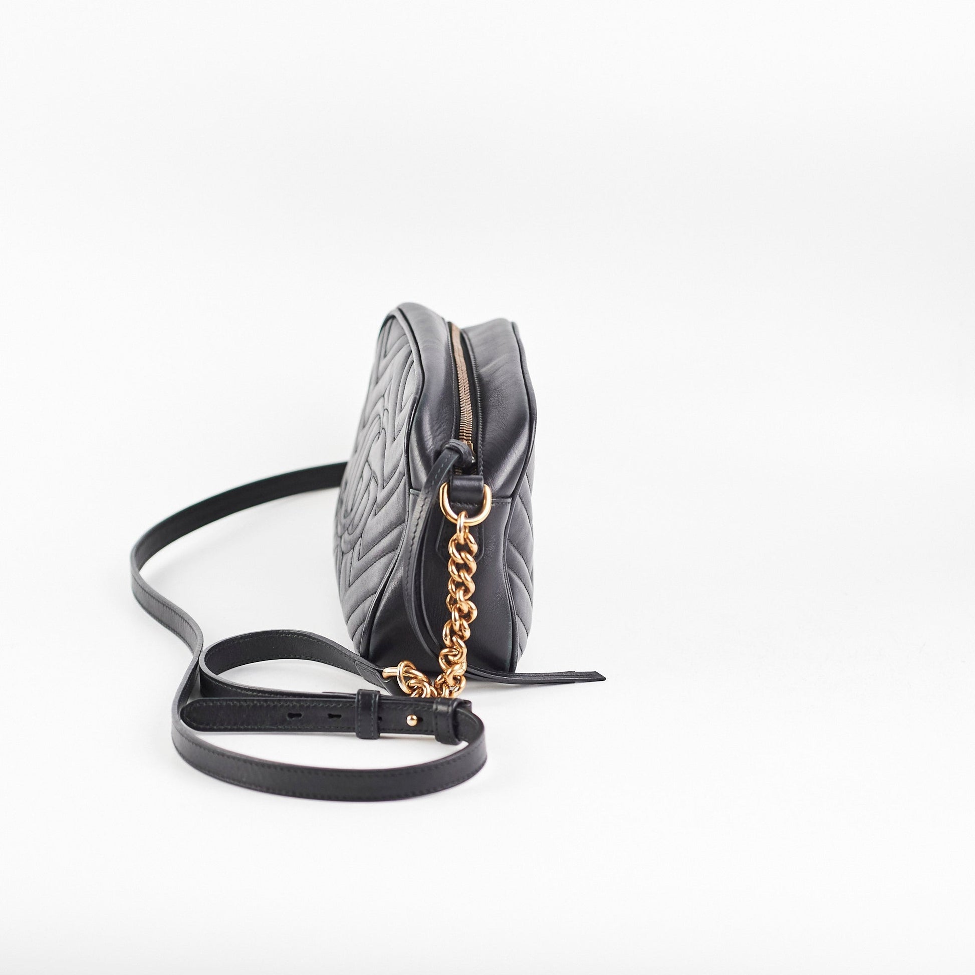 Gucci Marmont Camera Bag Blk Small Crossbody Bag