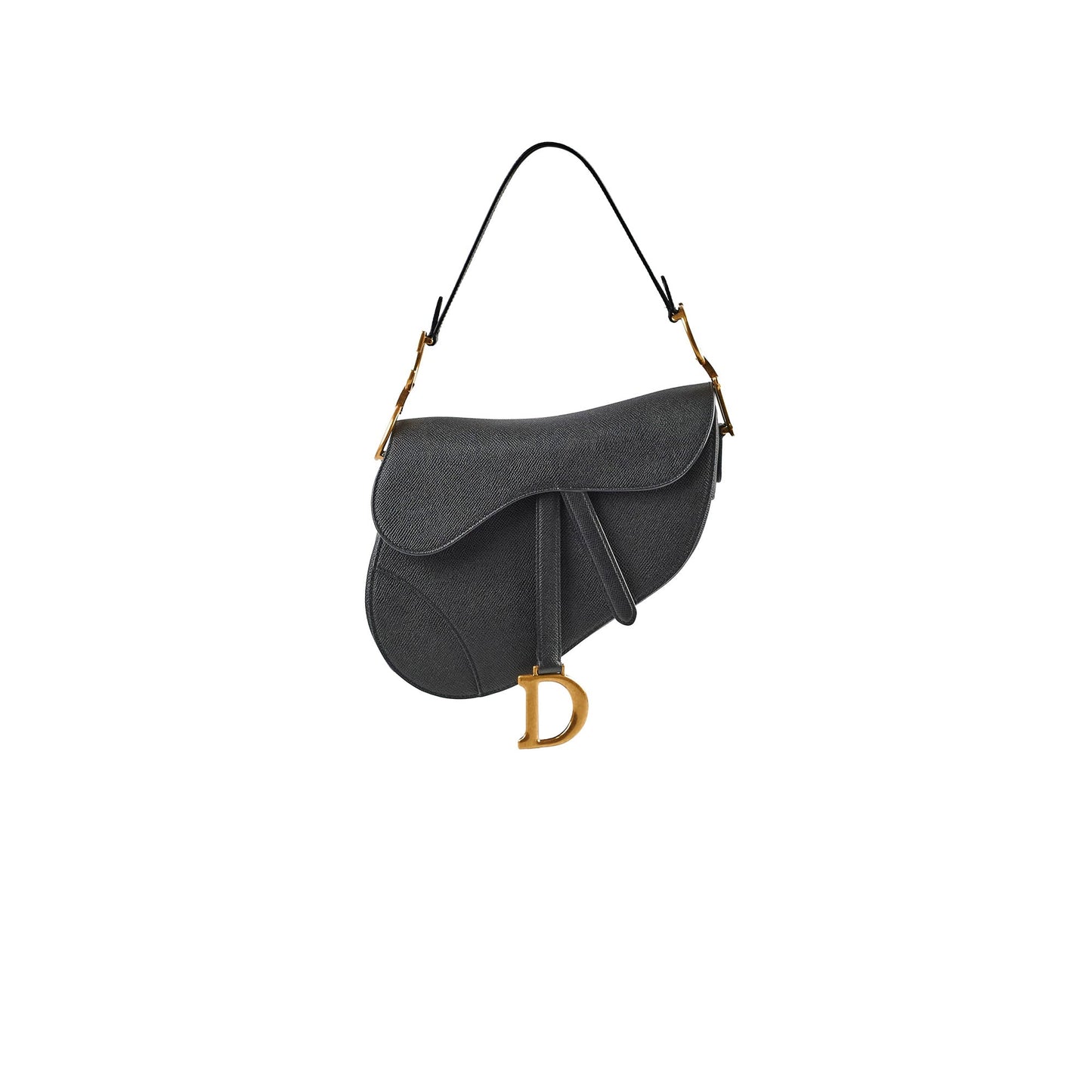 Dior Saddle Bag With Strap Calfskin Black Medium Shoulder Bag