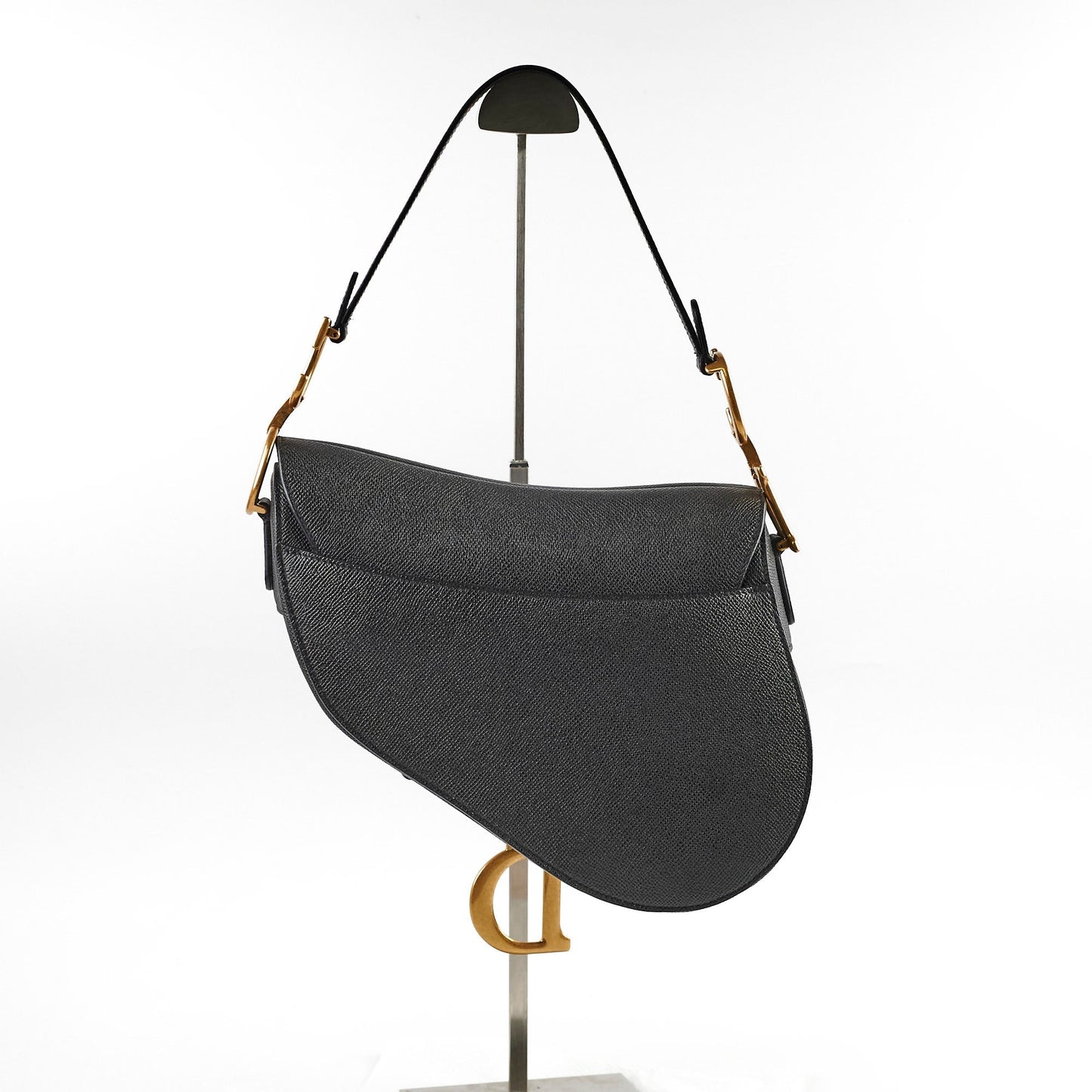 Dior Saddle Bag With Strap Calfskin Black Medium Shoulder Bag