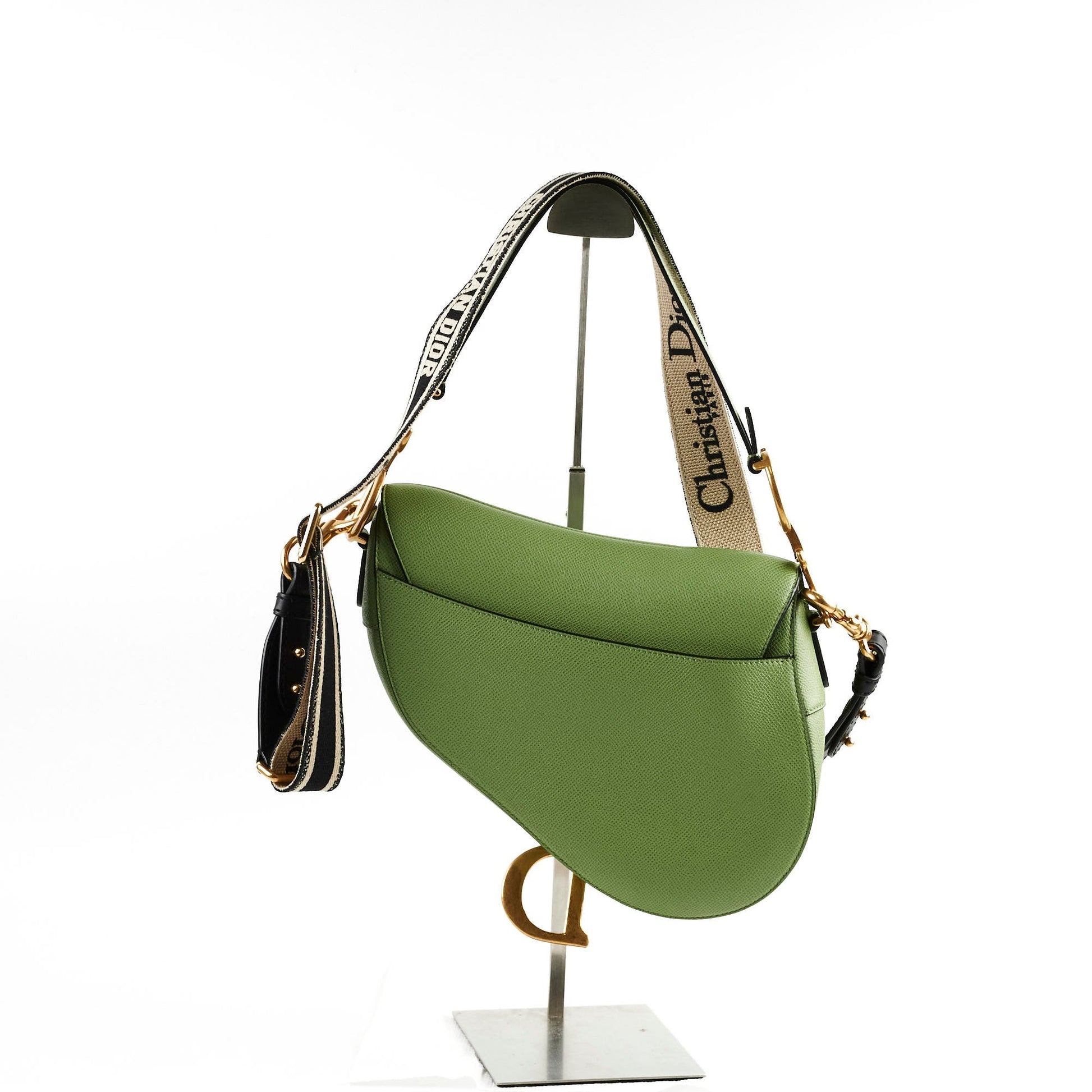 Dior Christian Saddle Bag Green Crossbody Bag