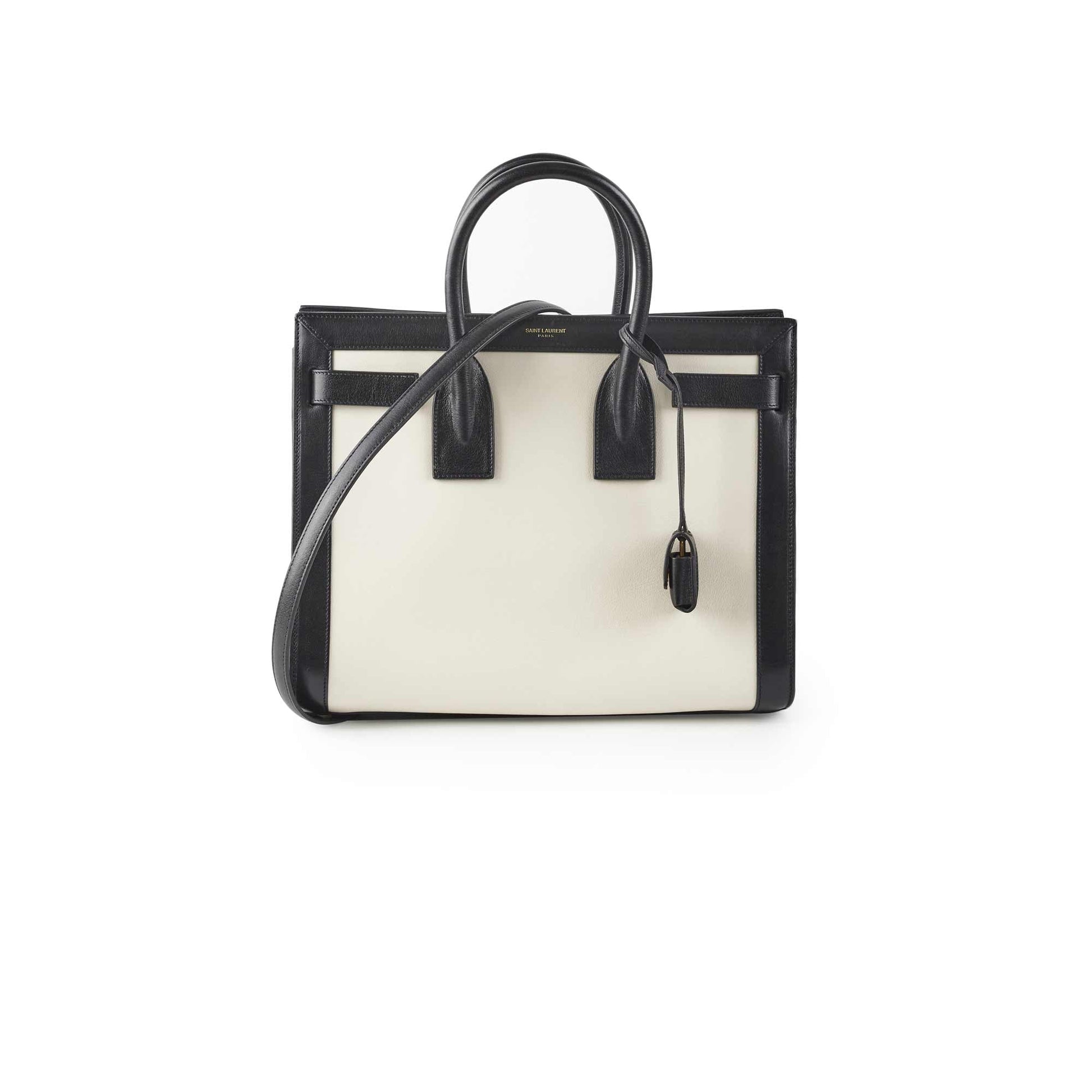 YSL Saint Laurent Sac De Jour Tote Bag Black White Small