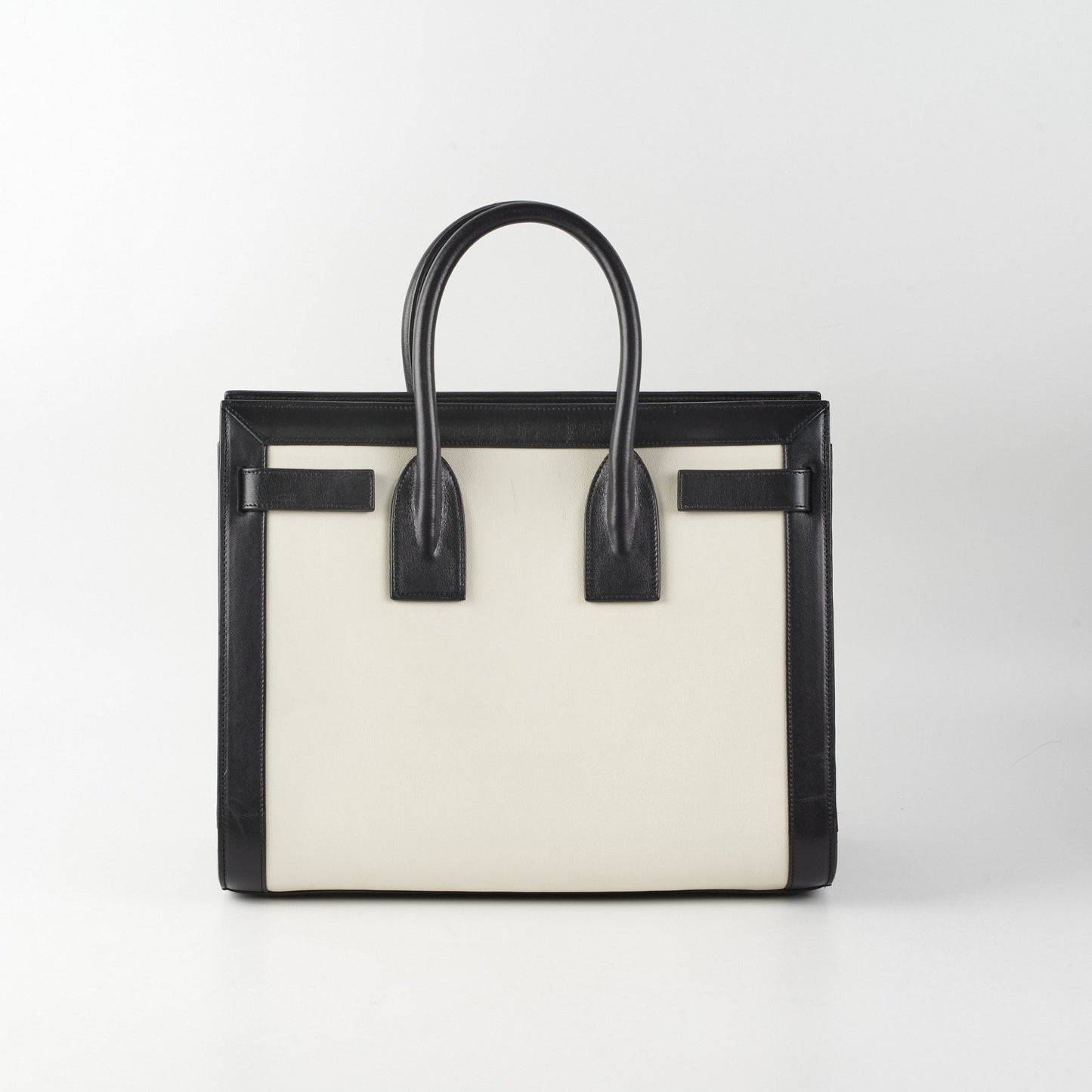YSL Saint Laurent Sac De Jour Tote Bag Black White Small