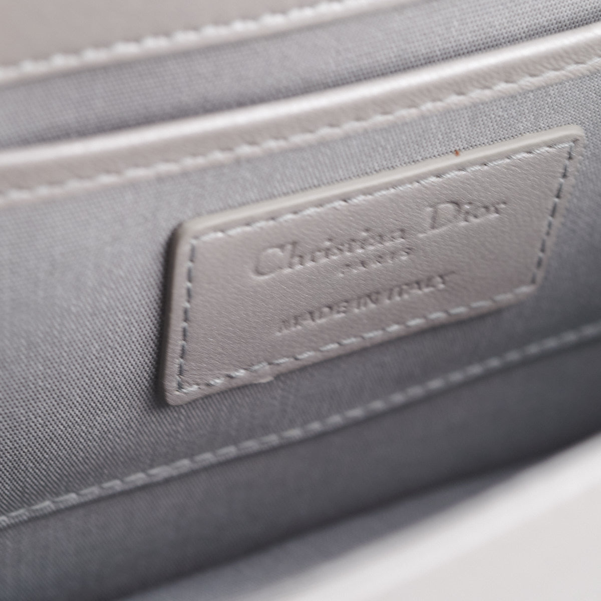 Dior Cannage Clutch Lambskin Silver Clutch Bag