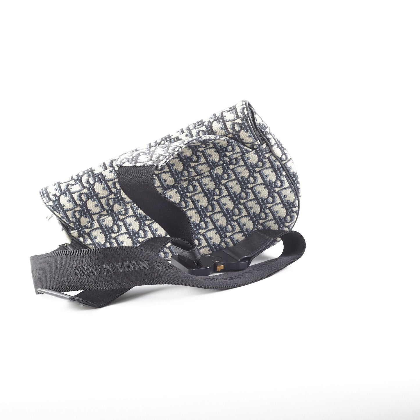 Dior Saddle Bag And Oblique Jacquard Black Beige Crossbody Bag