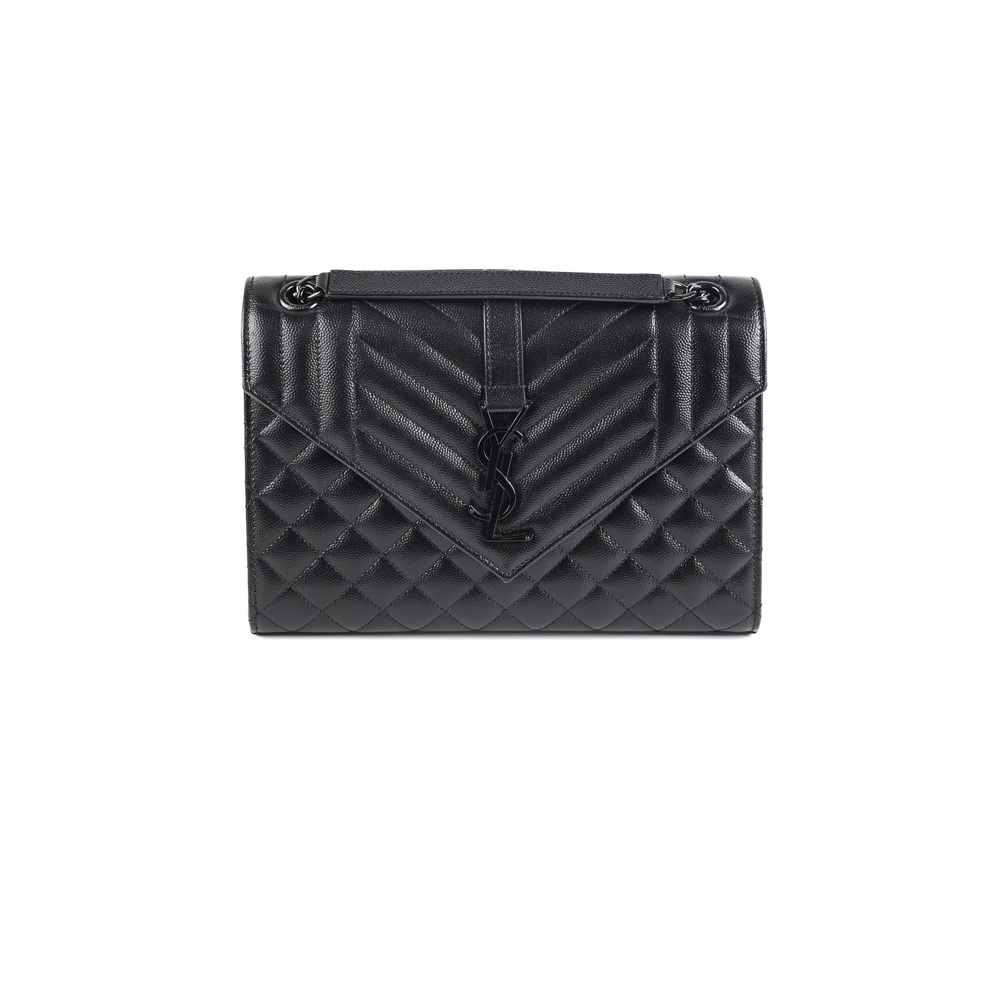 YSL Saint Laurent Envelope Bag Black Medium Shoulder Bag