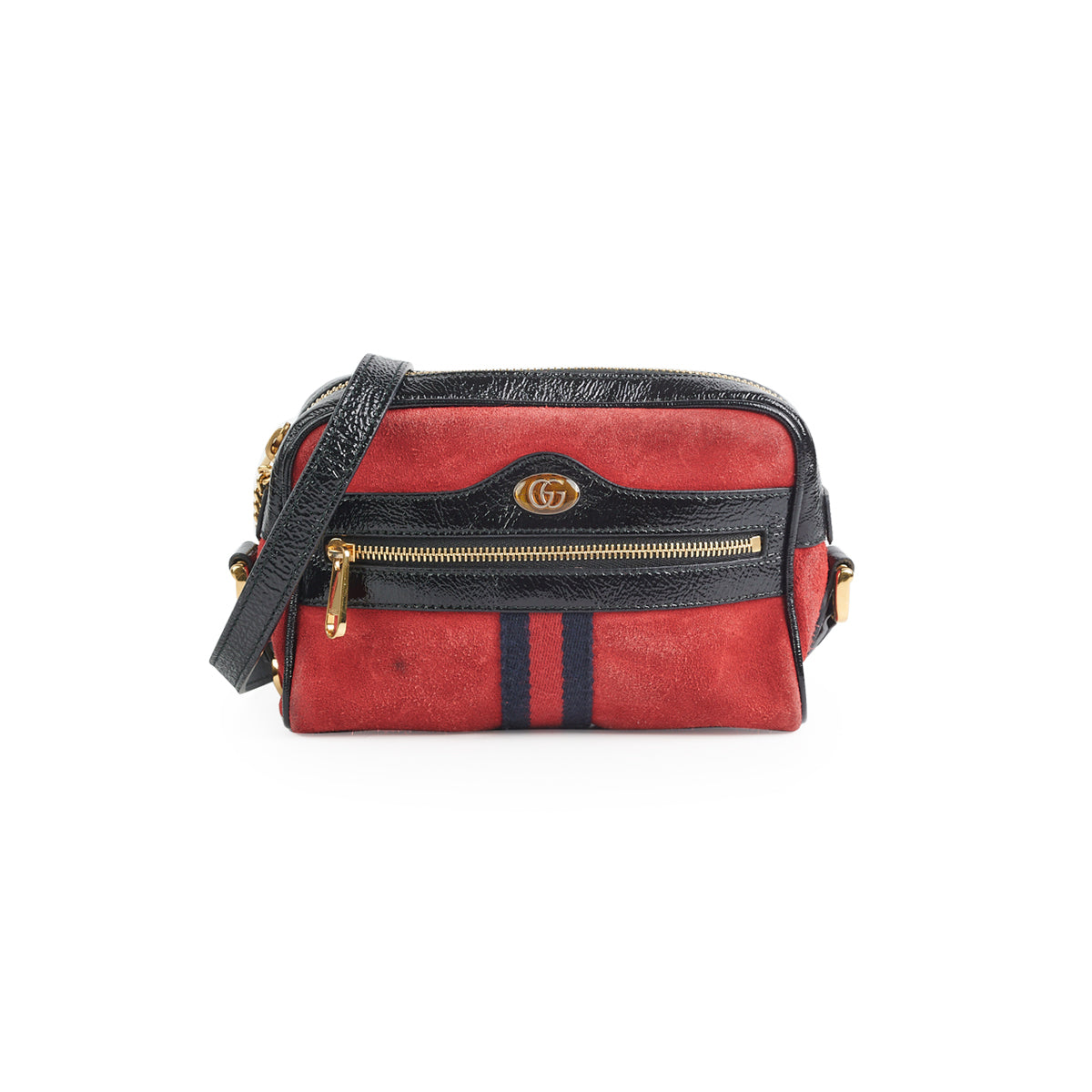 Gucci Nubuck Camera Bag Red Travel Bag