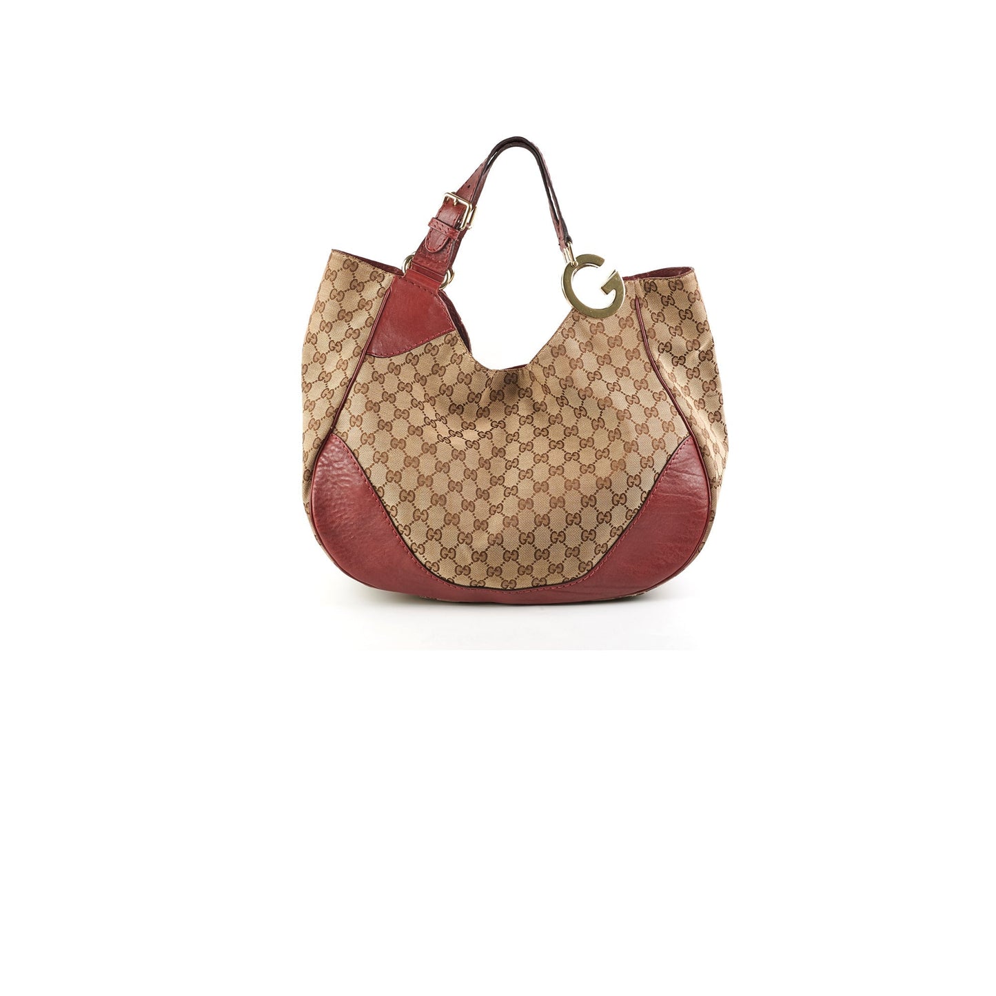 Gucci Shoulder Tote Dark Canvas Red Shoulder Bag