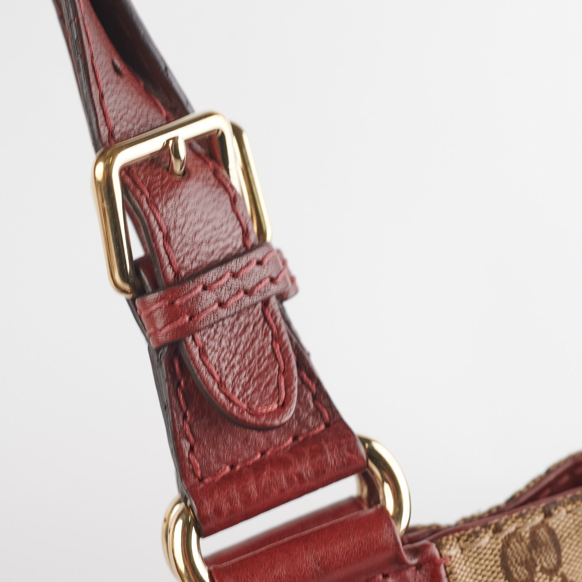 Gucci Shoulder Tote Dark Canvas Red Shoulder Bag