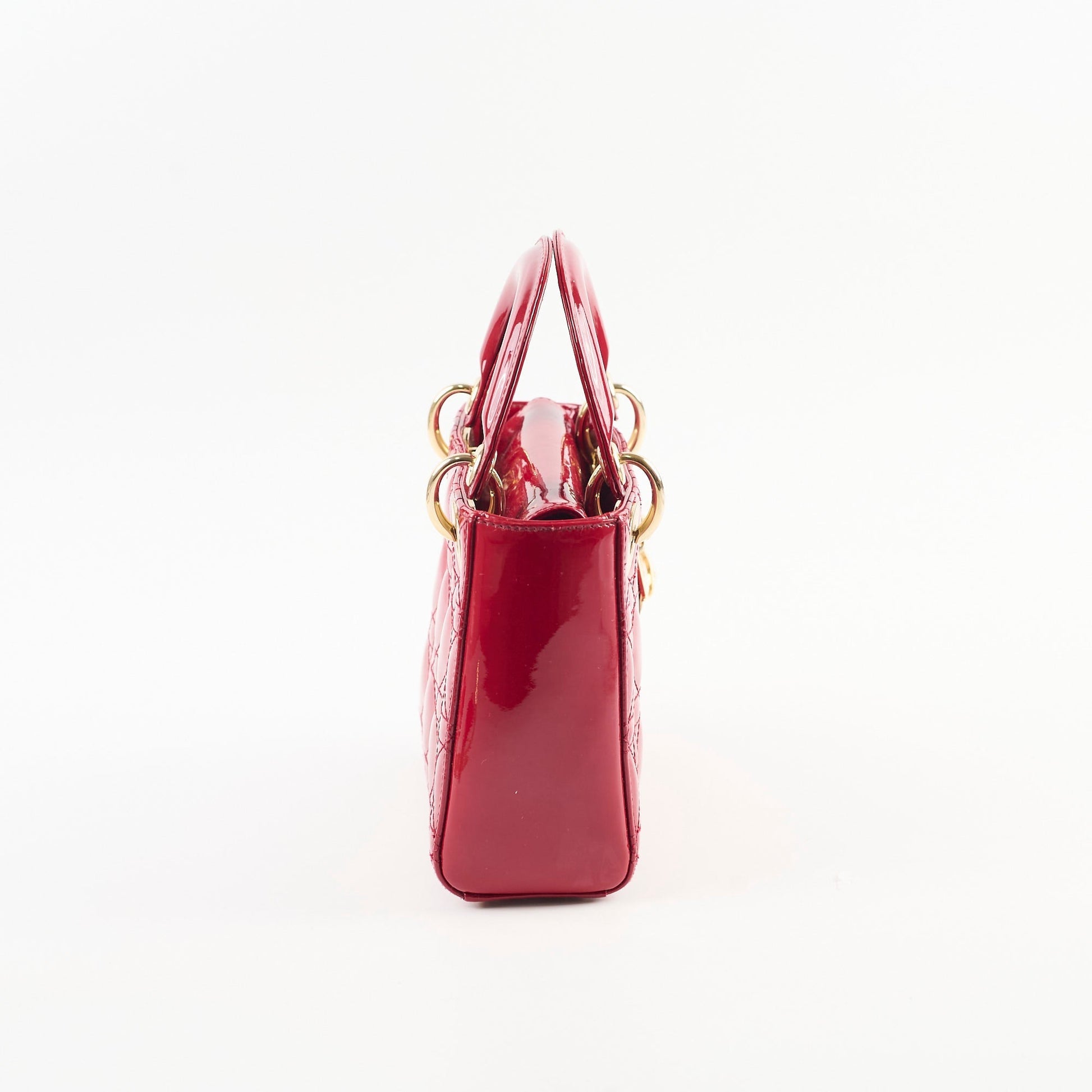 Dior Christian Lady Crossbody Patent Red Mini Crossbody Bag