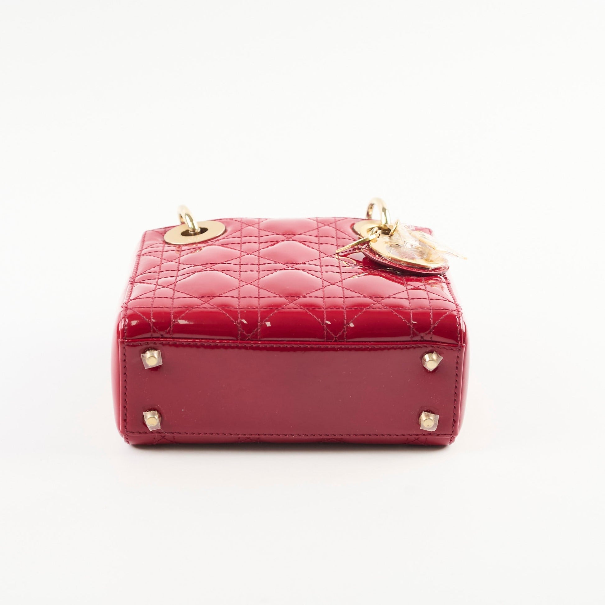 Dior Christian Lady Crossbody Patent Red Mini Crossbody Bag