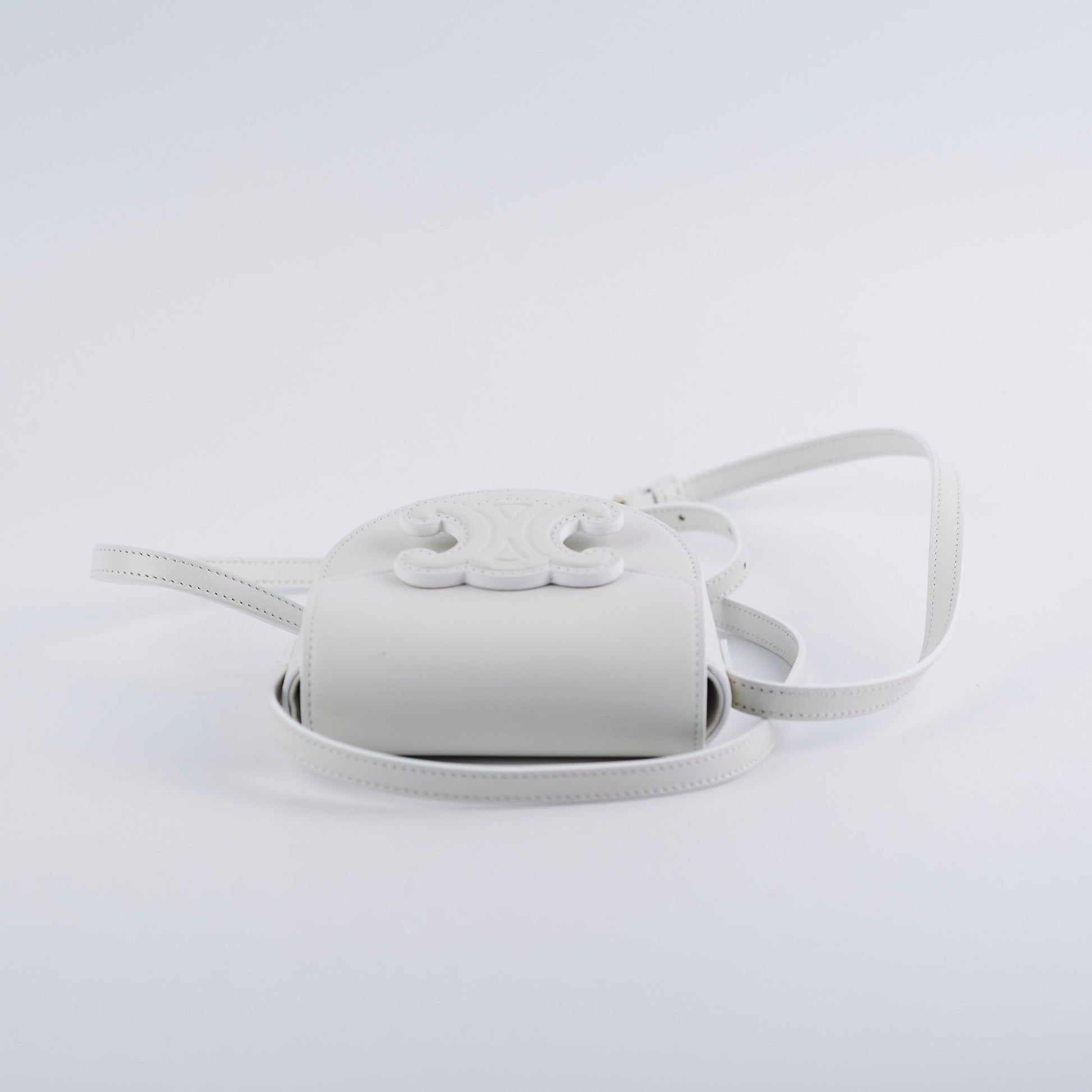 Luxury Cuir Triomphe Crossbody Bag White Mini