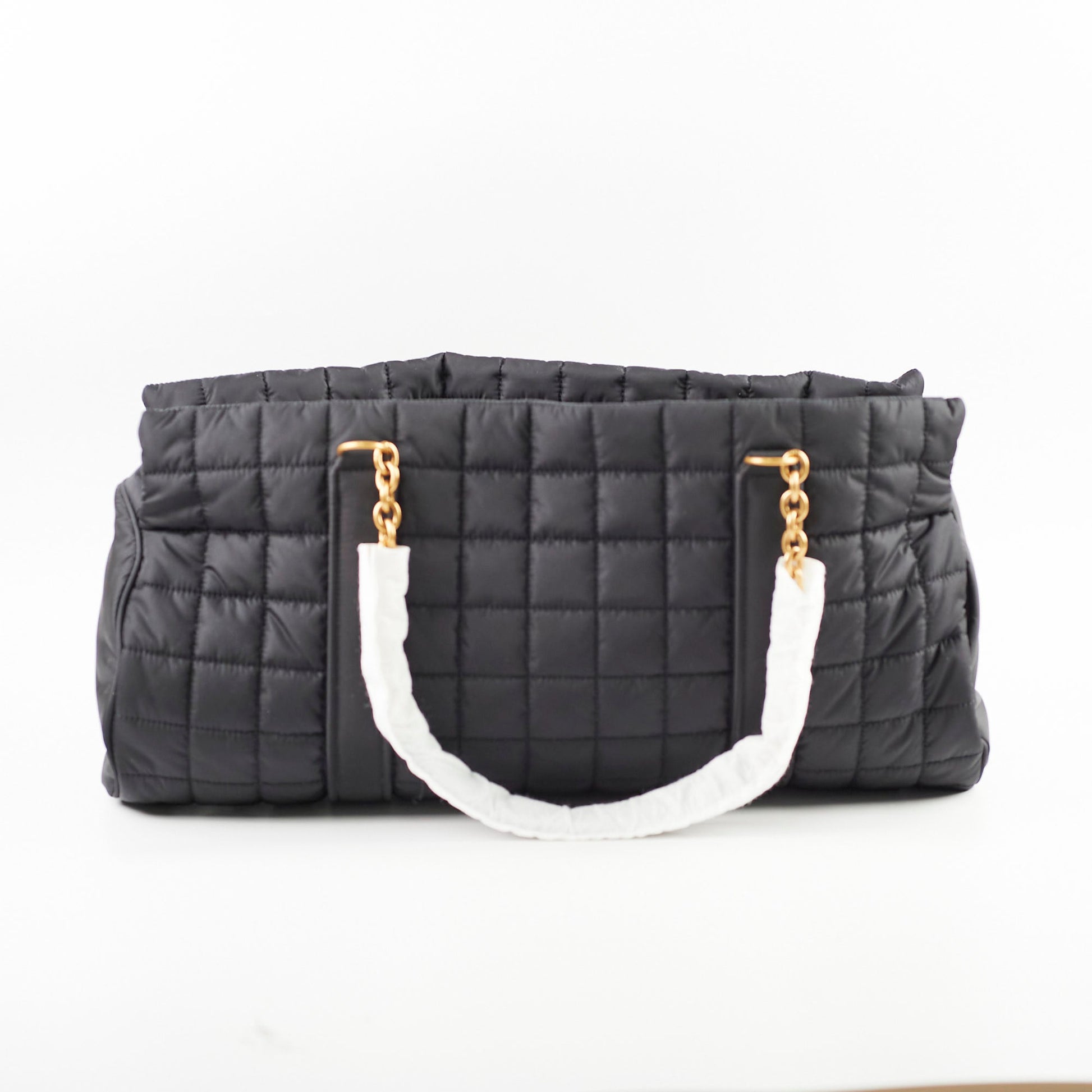 YSL Saint Laurent Gloria Tote Nylon Quilted Black Shoulder Bag