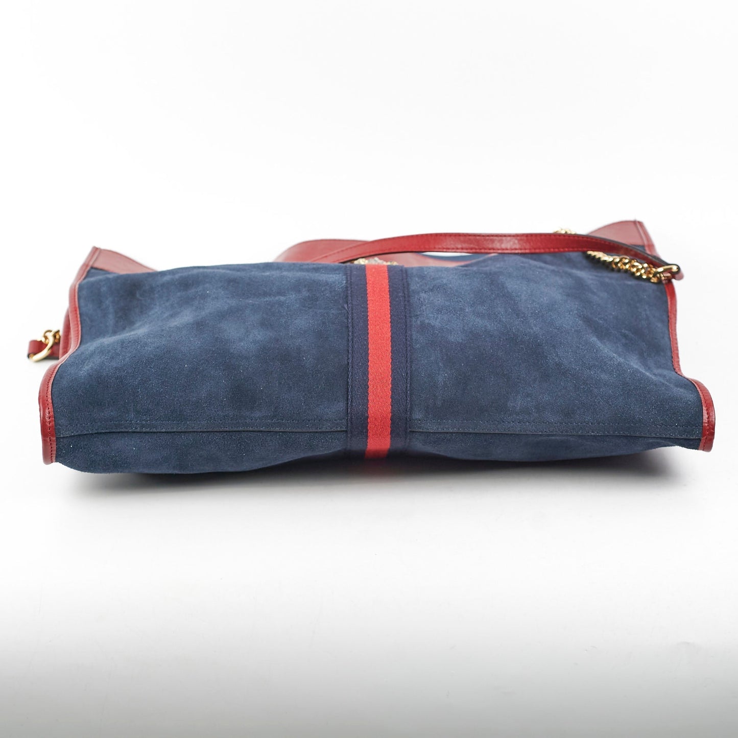 Gucci Rajah Navy Shoulder Tote Suede Shoulder Bag