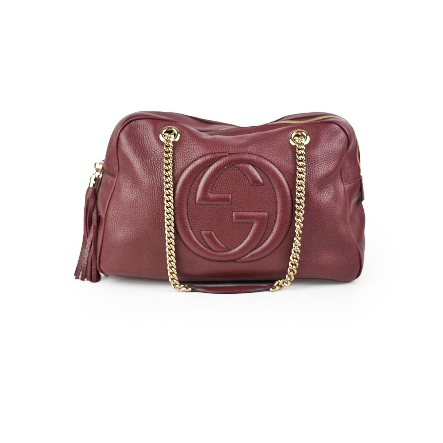 Gucci Soho Bag Burgundy Medium Chain Shoulder Bag
