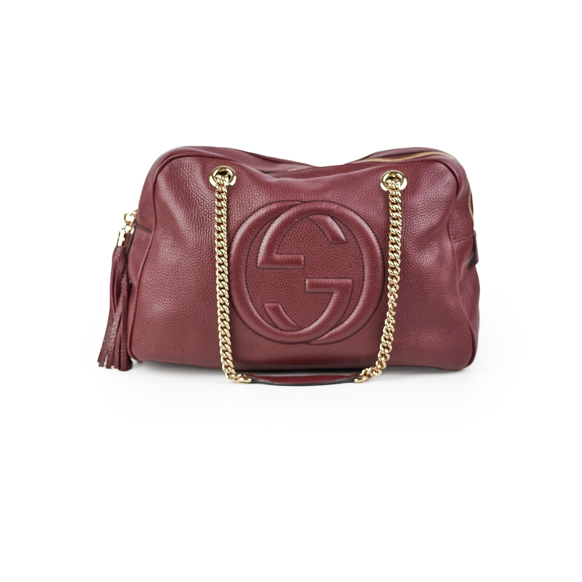 Gucci Soho Bag Burgundy Medium Chain Shoulder Bag