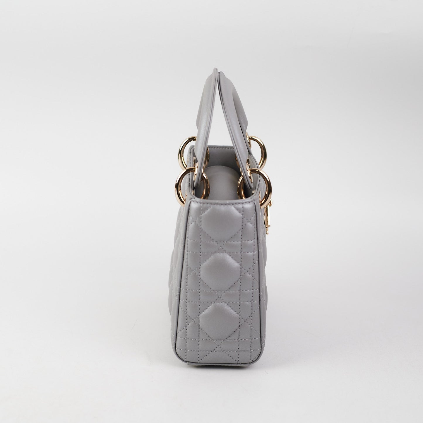 Dior Lady Grey Crossbody Bag Gray Mini