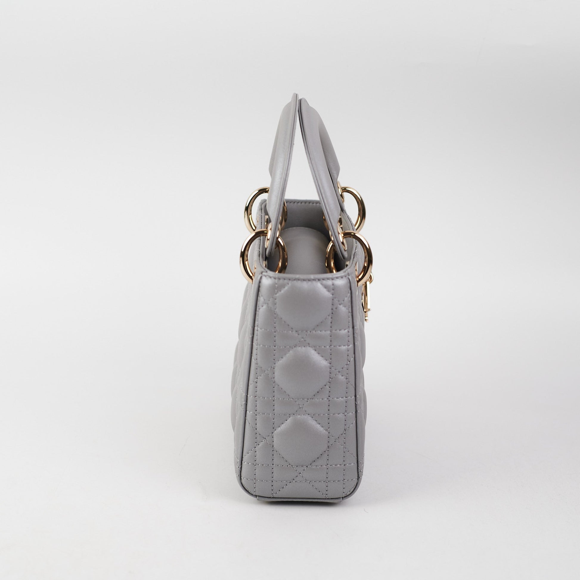 Dior Lady Grey Crossbody Bag Gray Mini