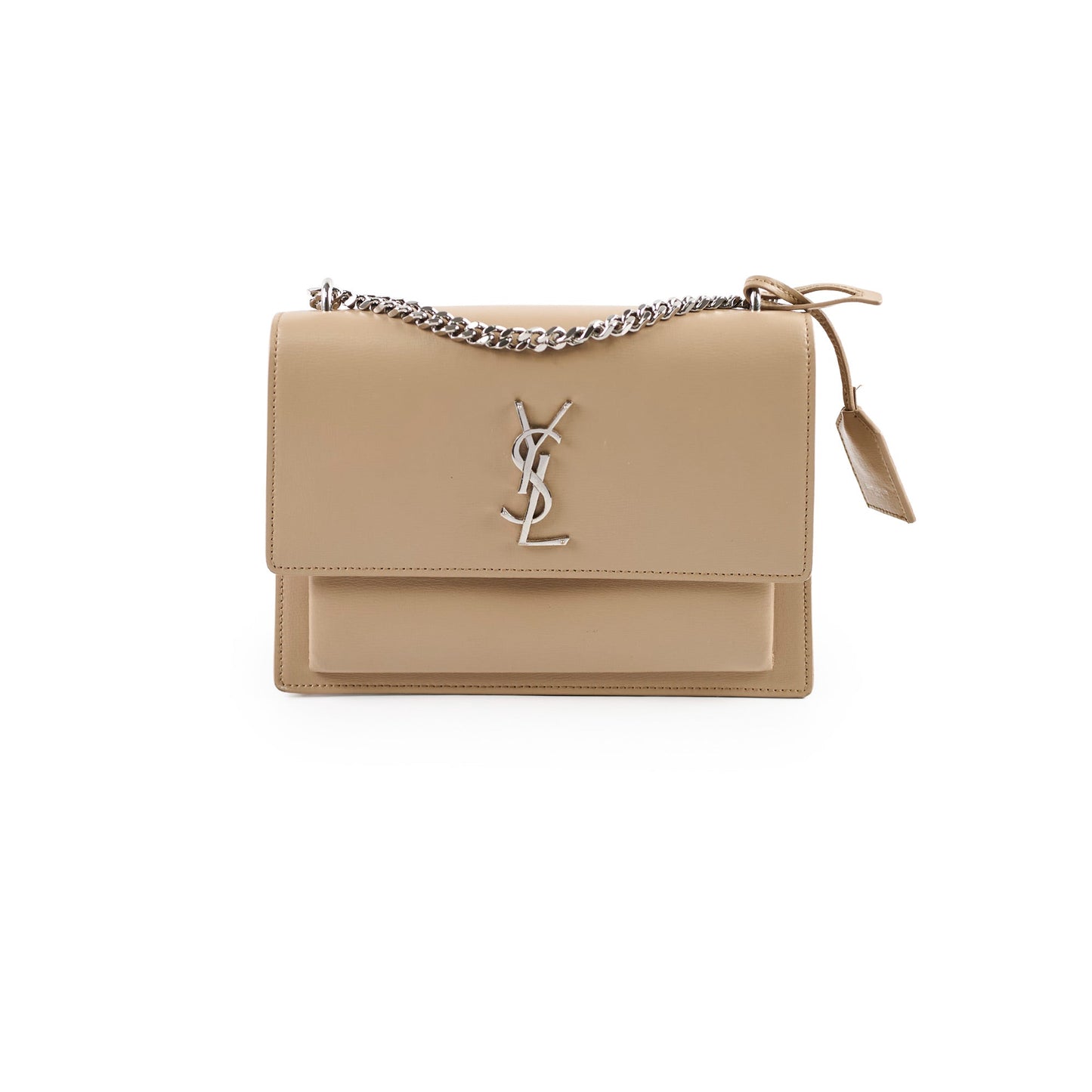 YSL Saint Laurent Sunset Crossbody Bag Beige Small Small Sunset Beige