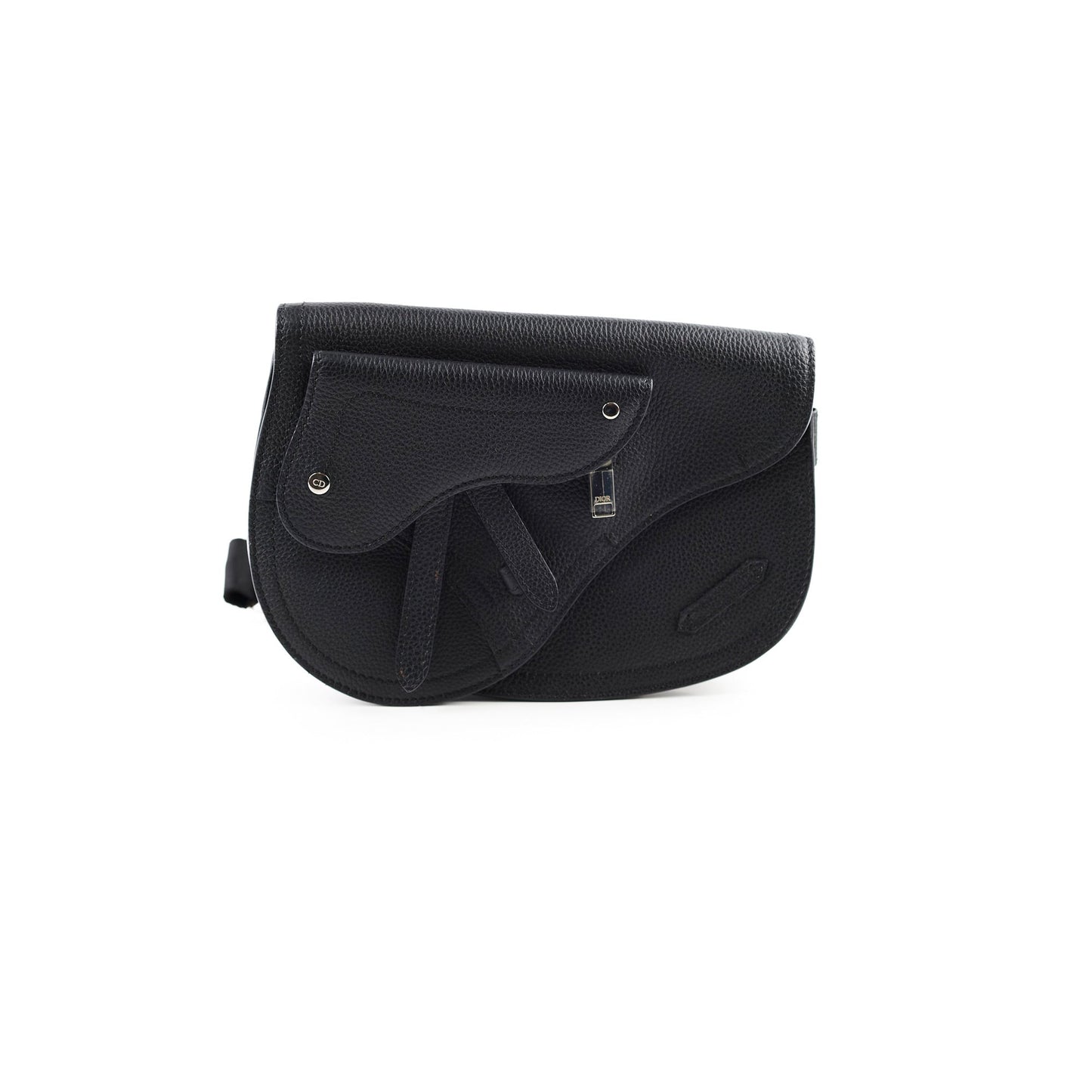 Dior Christian Men Saddle Crossbody Bag Black