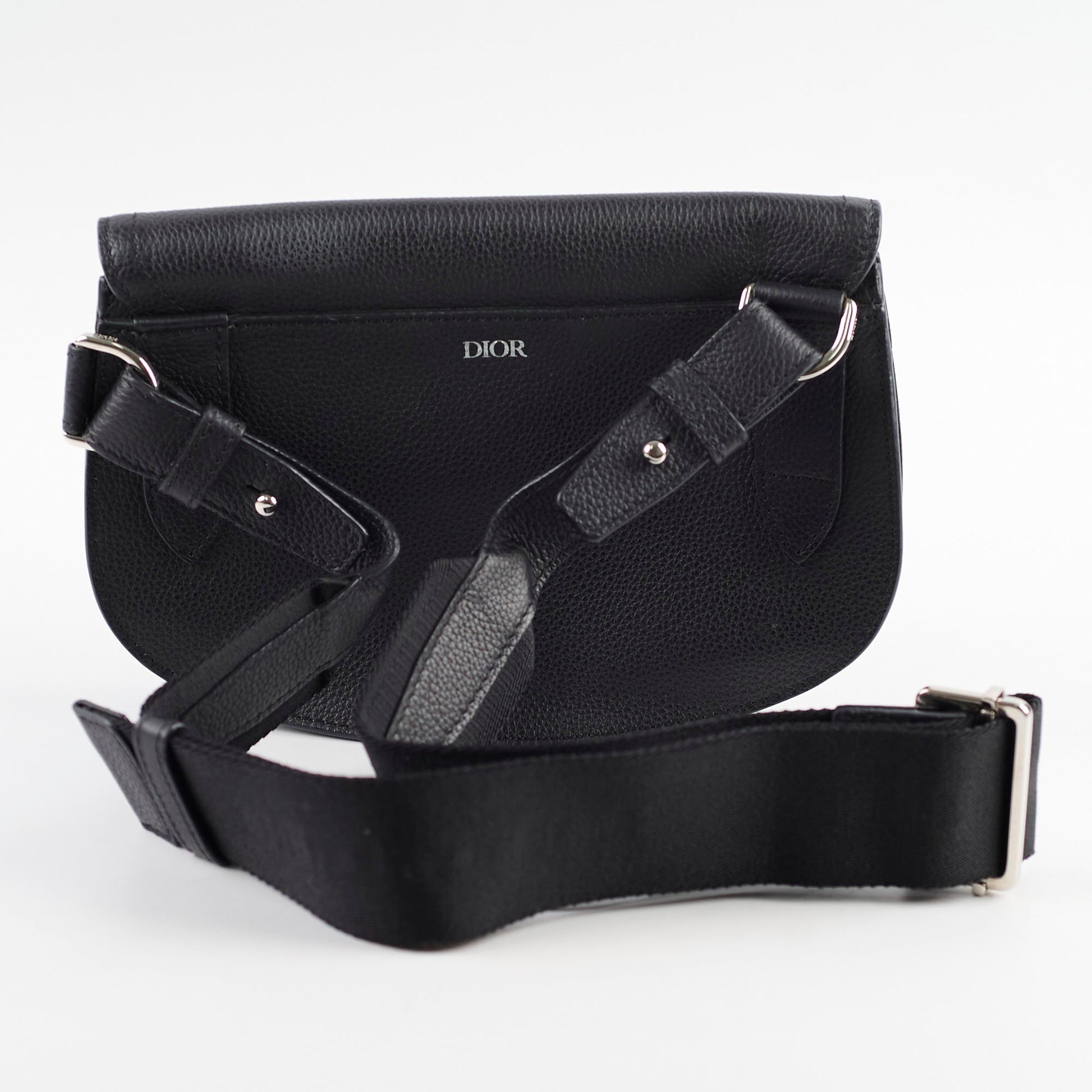 Dior Christian Men Saddle Crossbody Bag Black