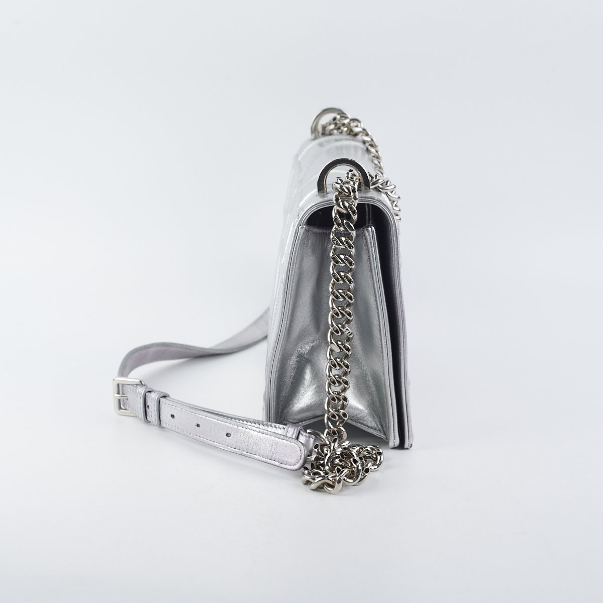 Dior ama Metallic Crossbody Bag Silver Medium Medium Metallic Silver