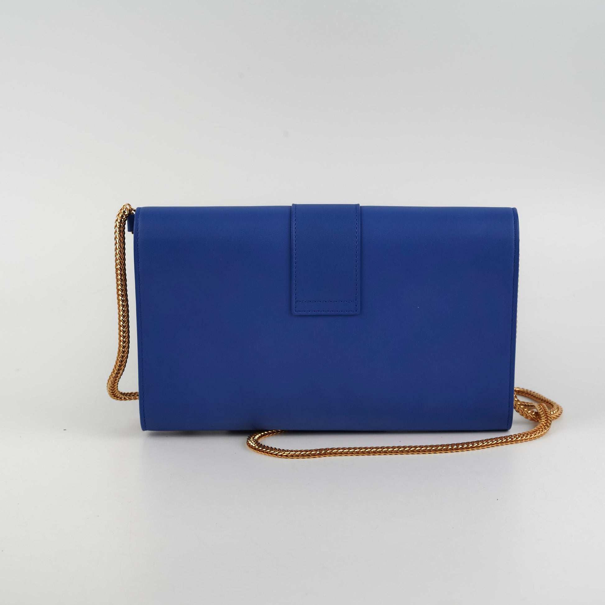 YSL Saint Laurent Ligne Clutch Blue Clutch Bag