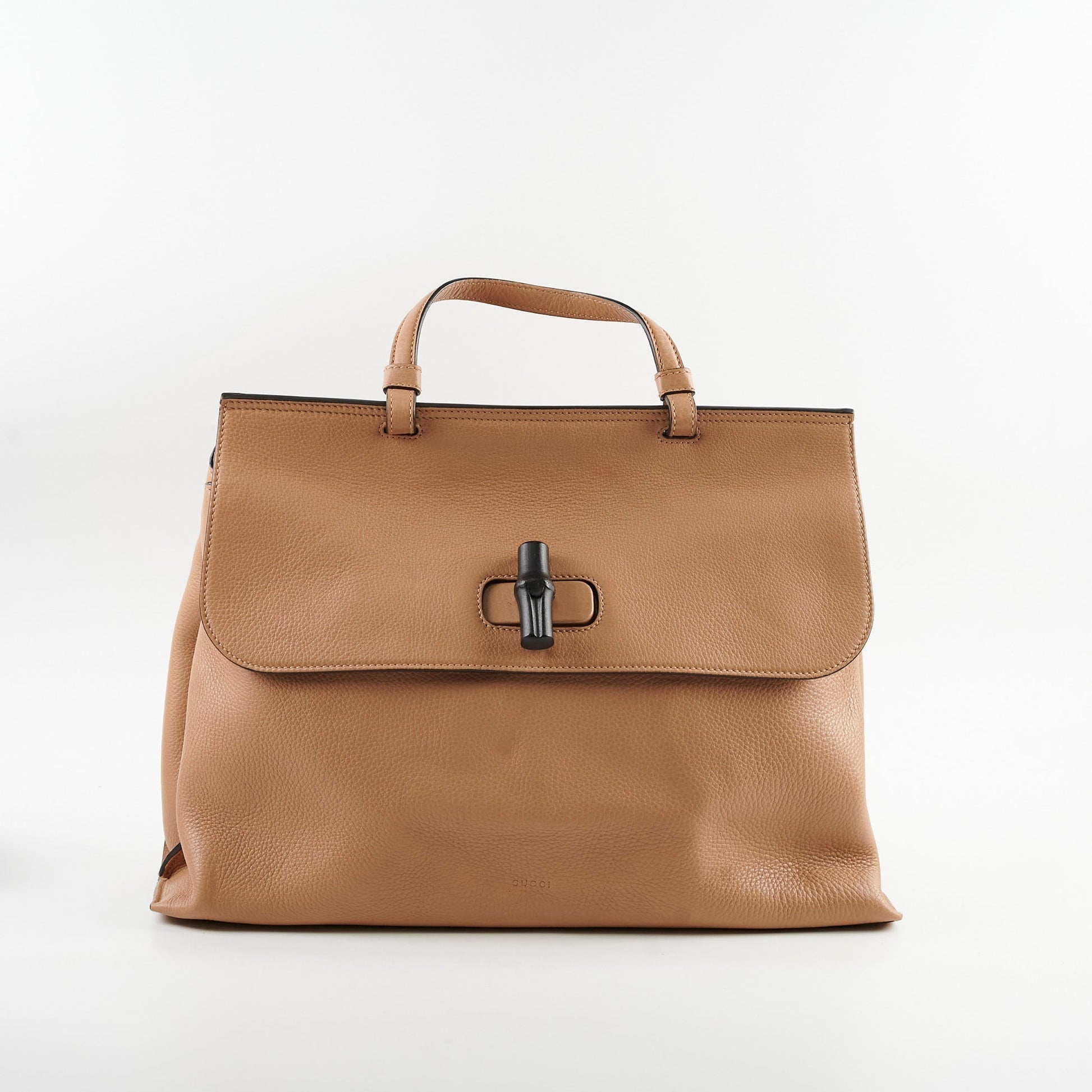 Gucci Bamboo Bag Leather Beige Shoulder Bag