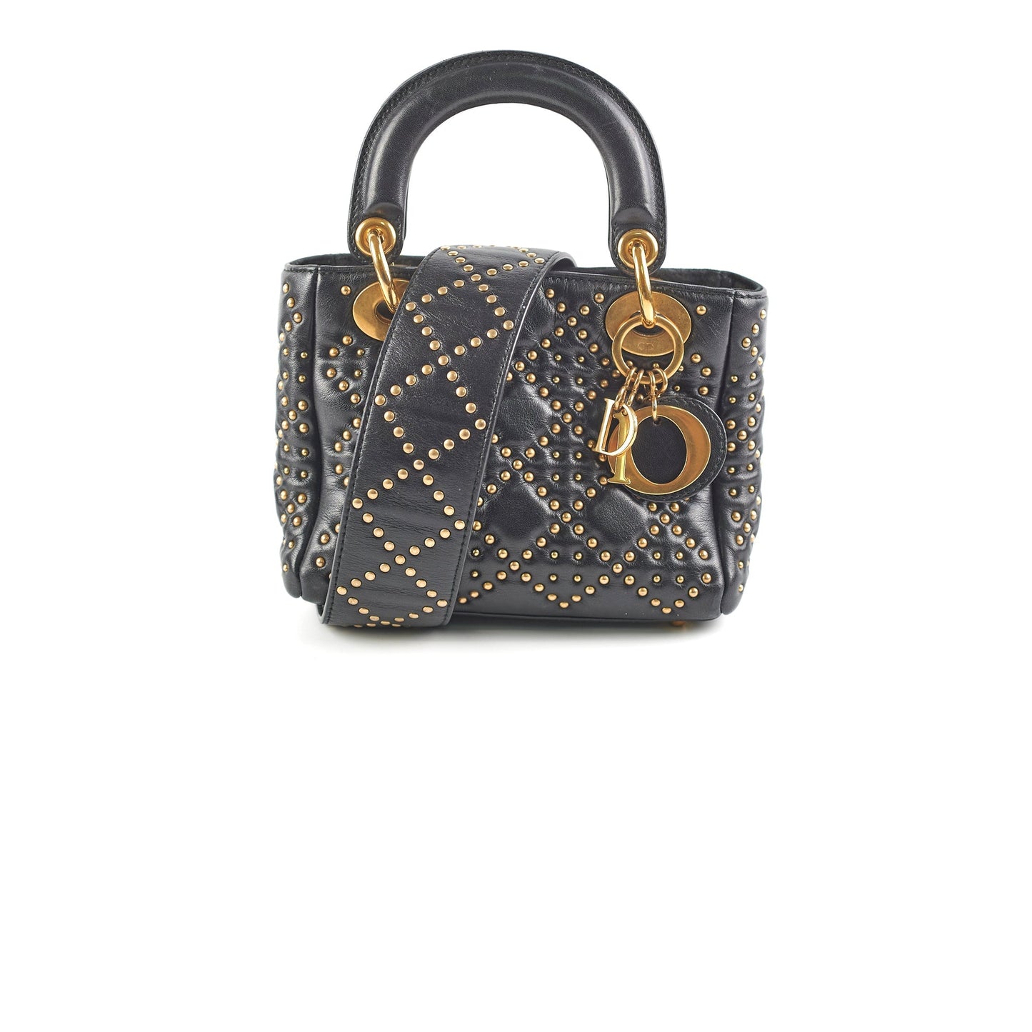 Dior Lady Studded Crossbody Bag Black Mini
