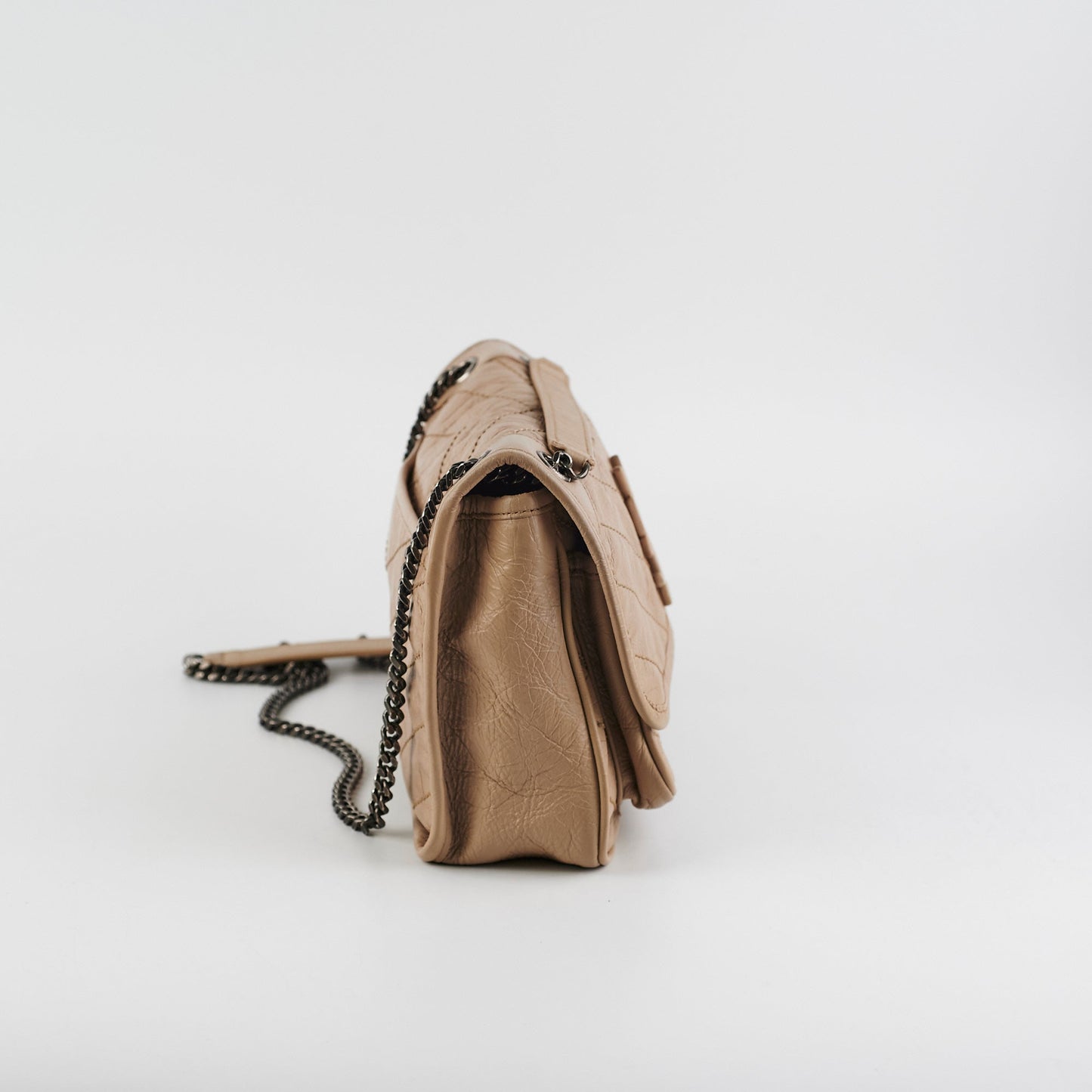 YSL Saint Laurent Niki Grey Shoulder Bag Brown Gray Baby