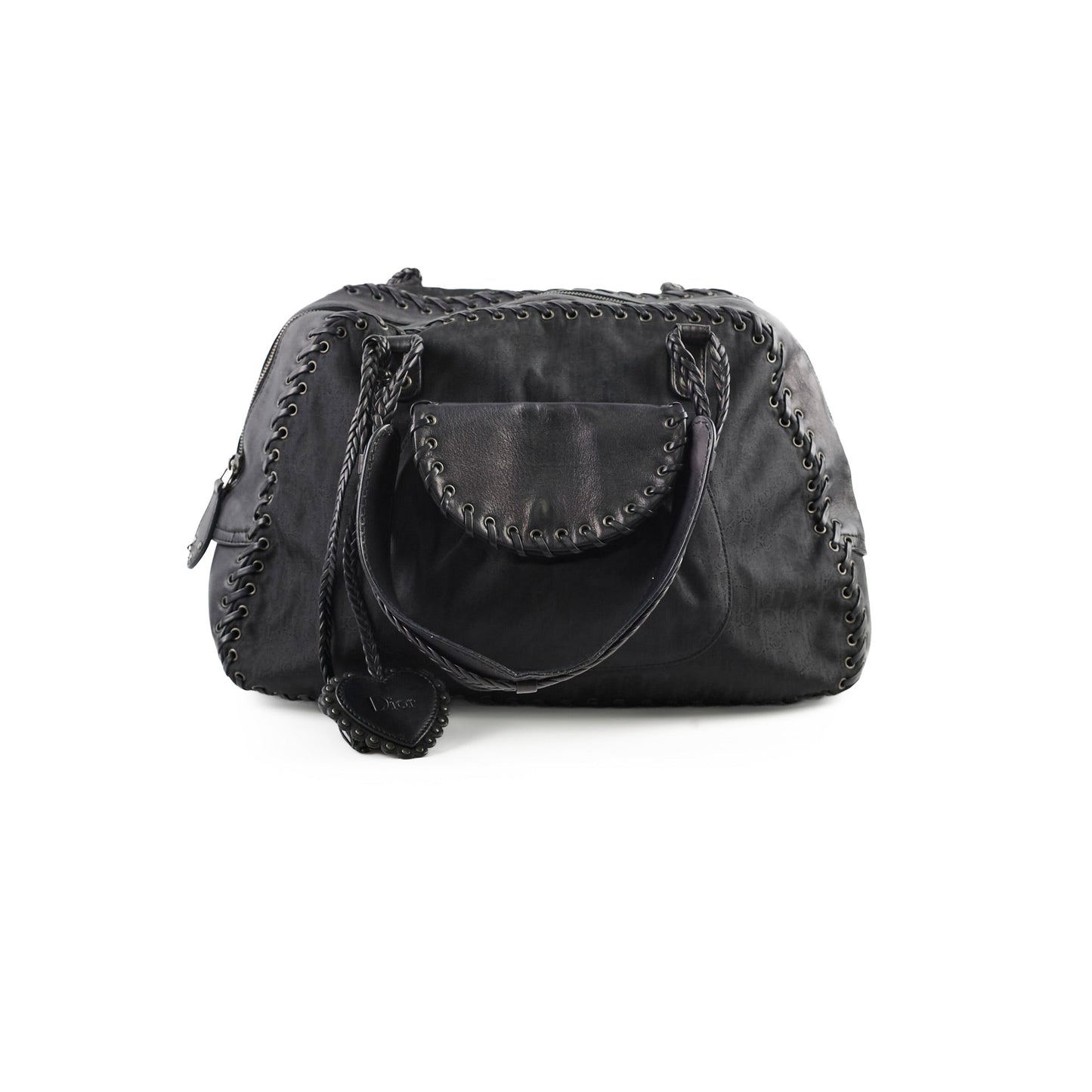 Dior Christian Oblique Tote Nylon Black Tote Bag