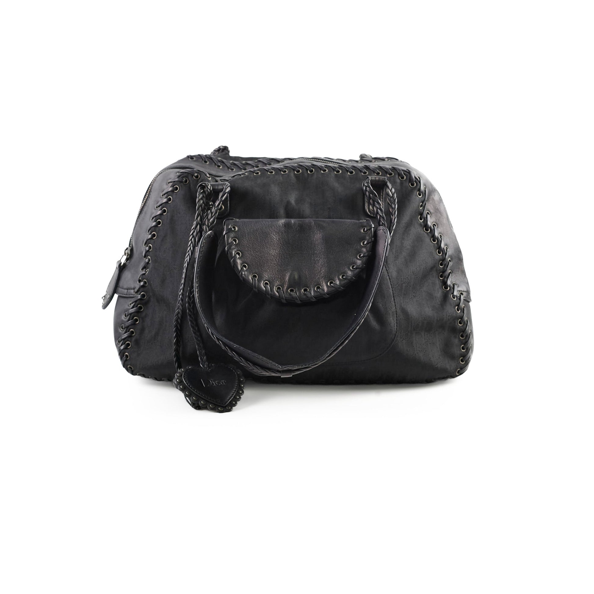 Dior Christian Oblique Tote Nylon Black Tote Bag