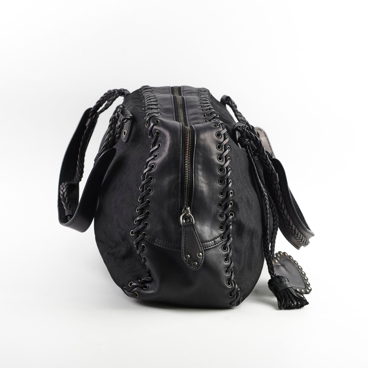 Dior Christian Oblique Tote Nylon Black Tote Bag