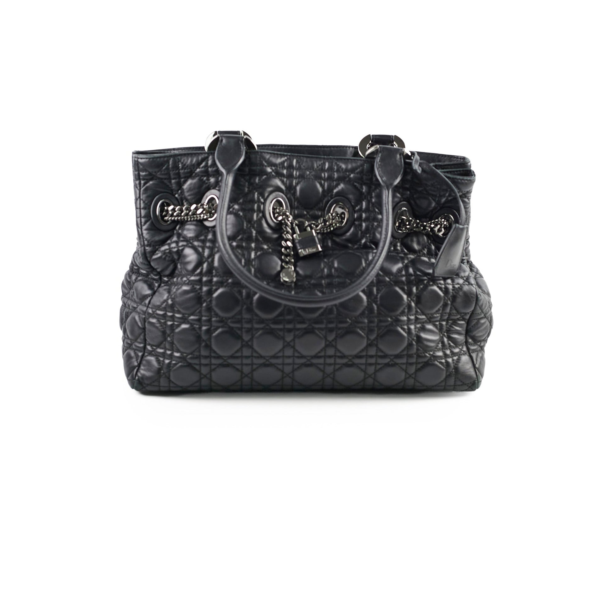 Dior Christian Cannage Chri Chri Tote Black Tote Bag
