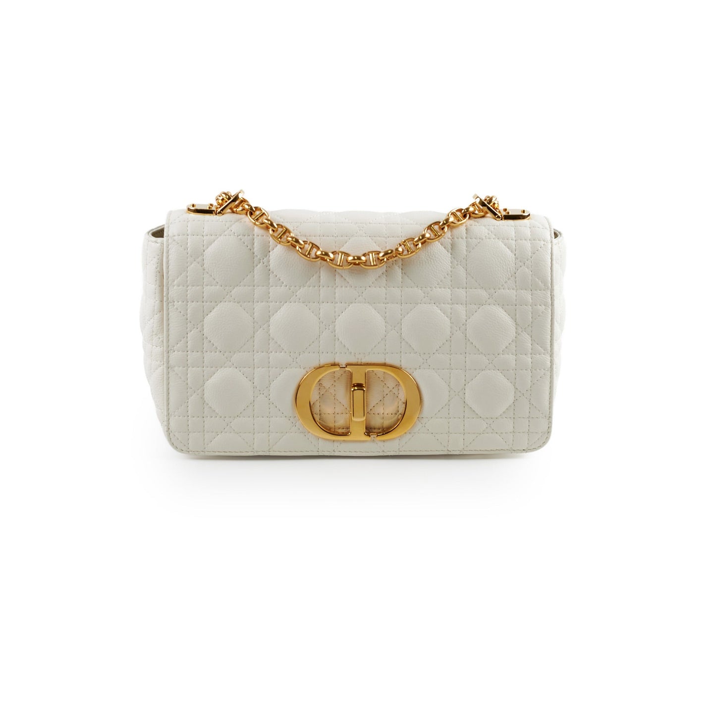 Dior Christian Caro Cannage Bag White Medium Shoulder Bag