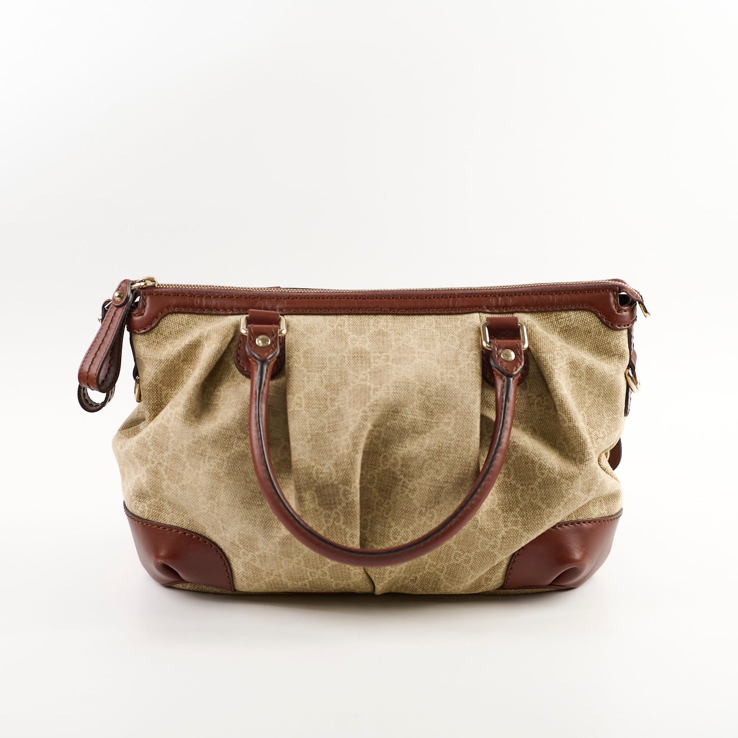 Gucci Tote Bag Leather Canvas Crossbody Bag